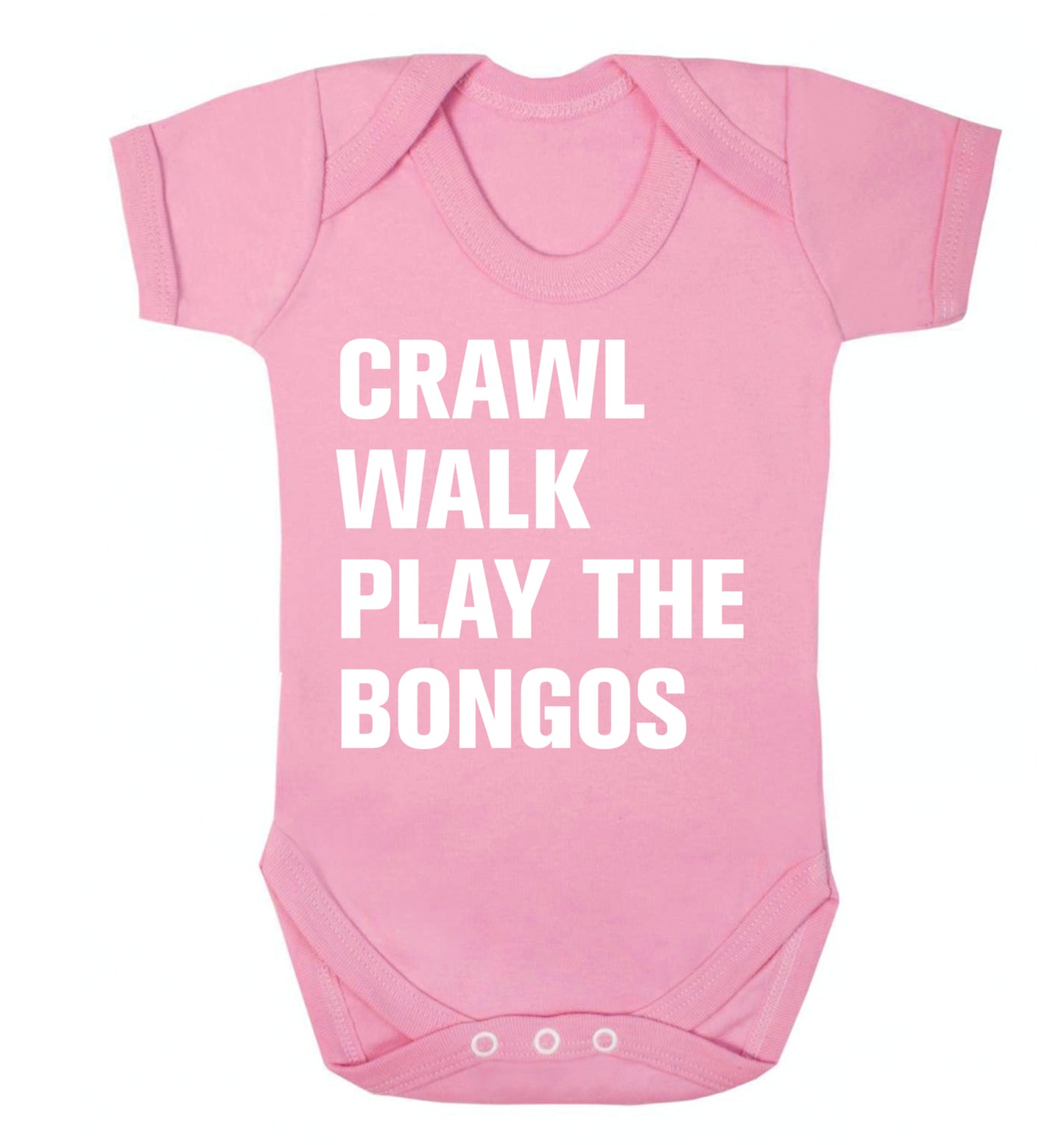 Crawl Walk Play Bongos Baby Vest pale pink 18-24 months