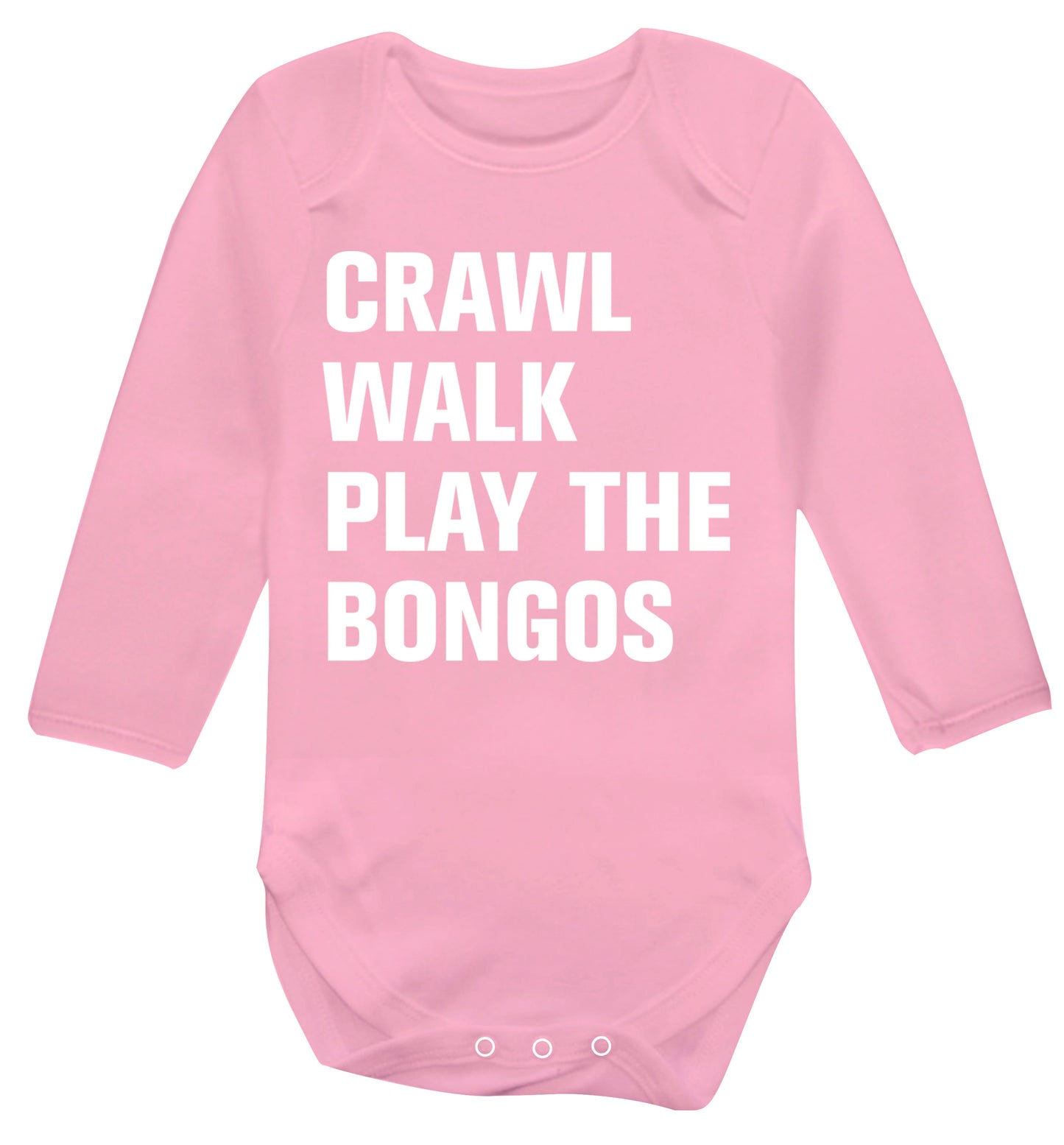 Crawl Walk Play Bongos Baby Vest long sleeved pale pink 6-12 months