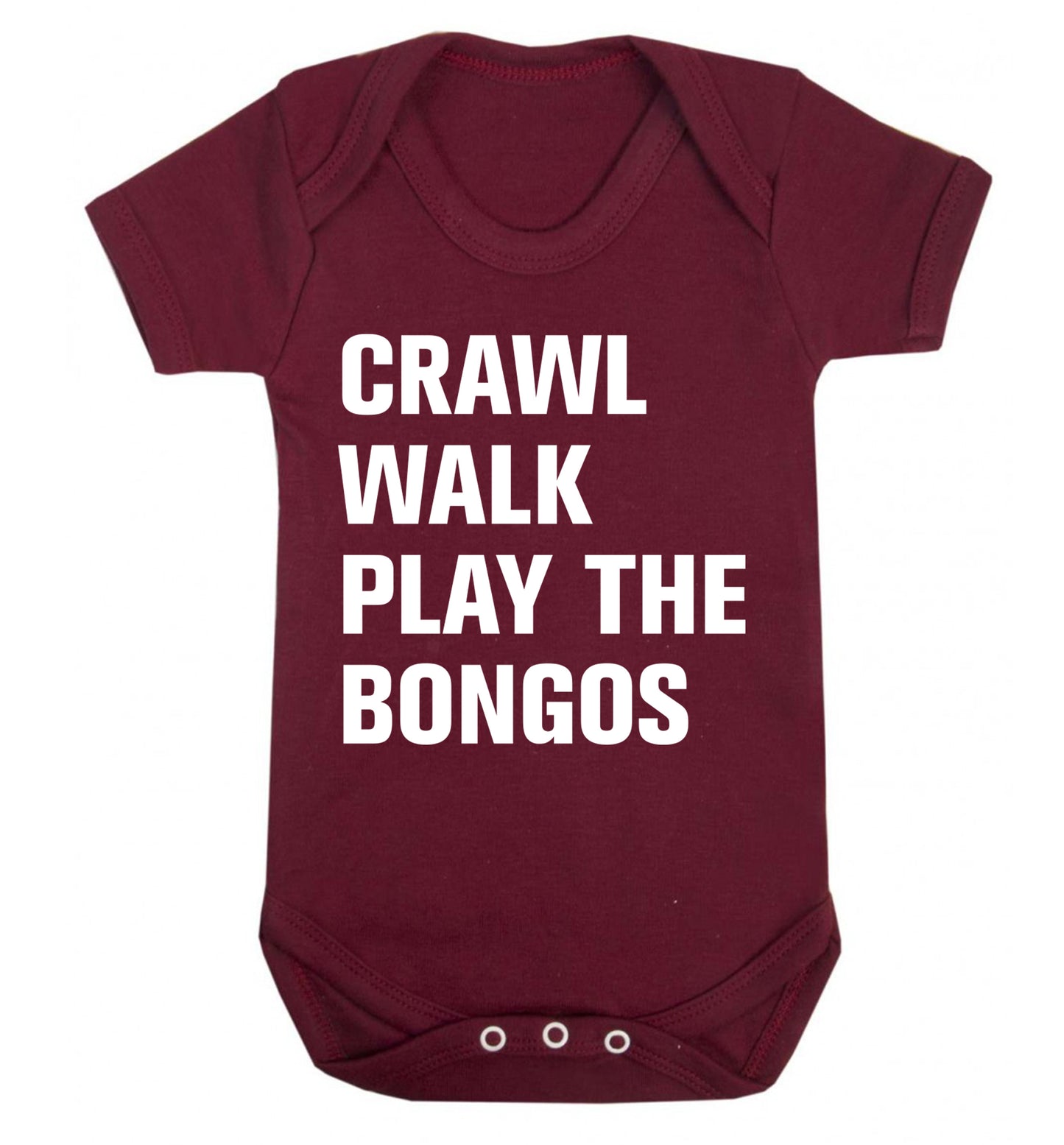 Crawl Walk Play Bongos Baby Vest maroon 18-24 months