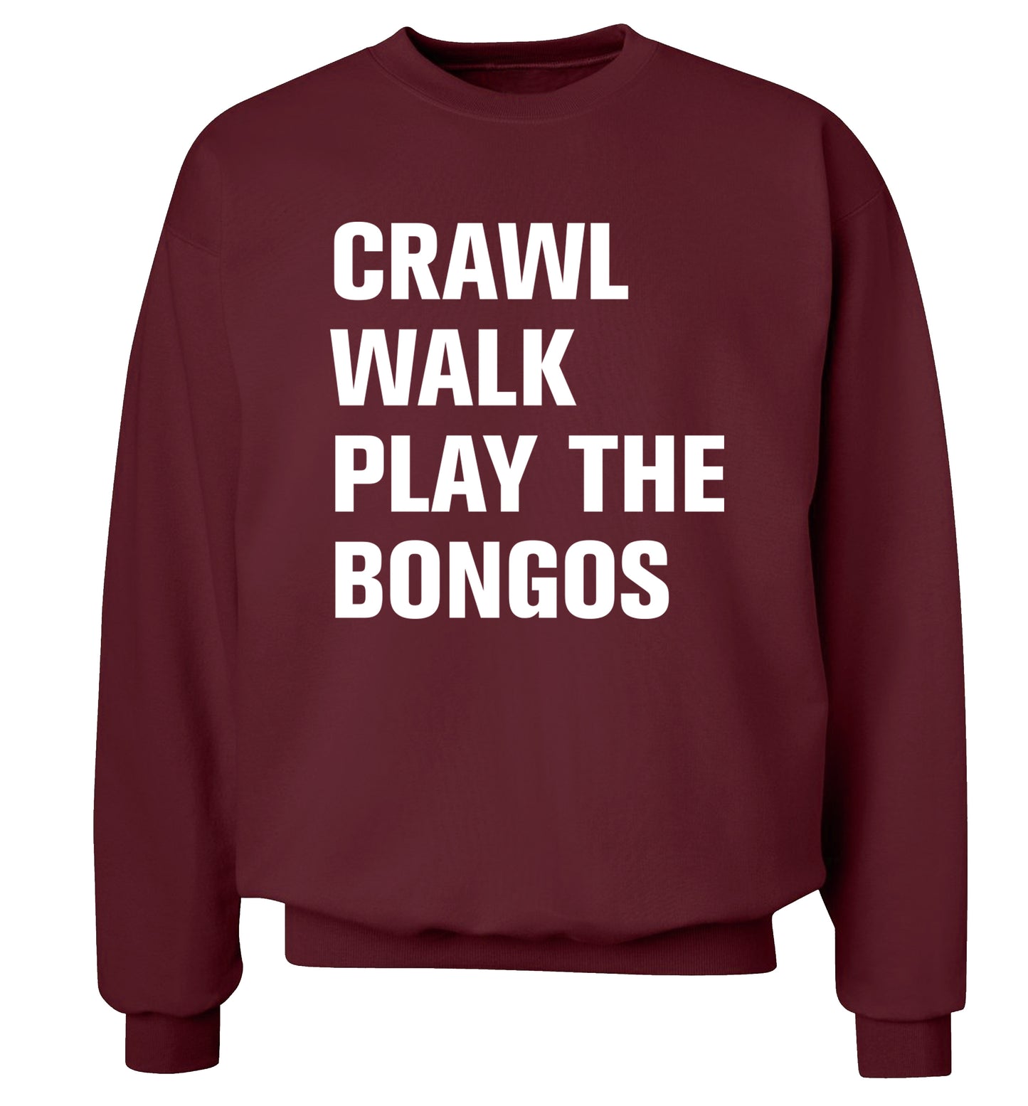 Crawl Walk Play Bongos Adult's unisex maroon Sweater 2XL
