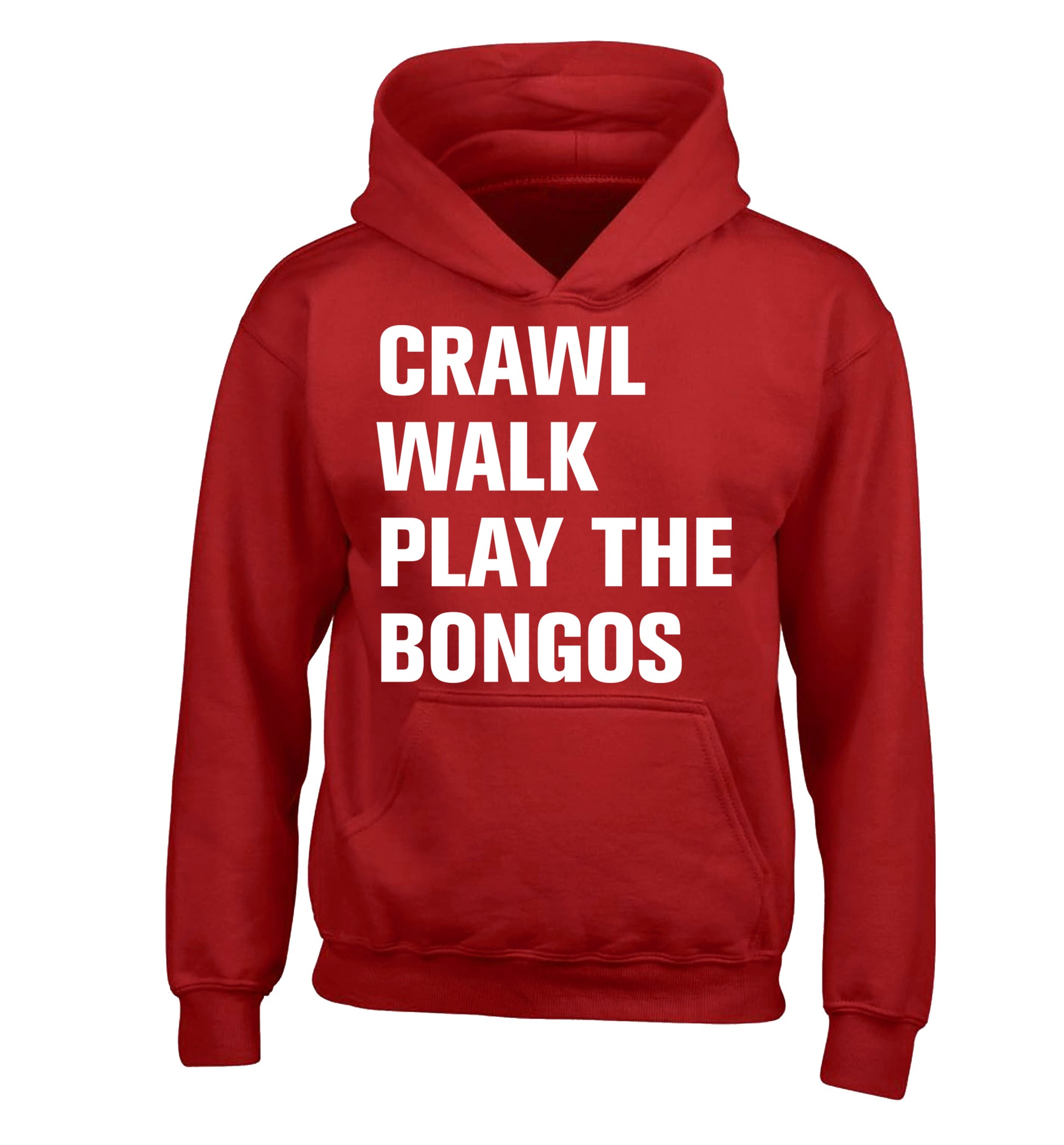 Crawl Walk Play Bongos children's red hoodie 12-13 Years