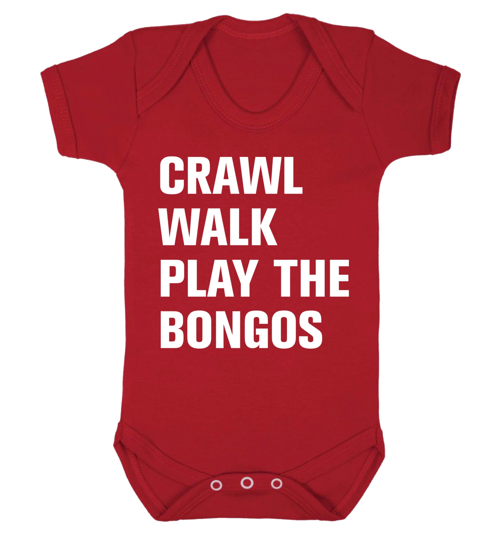 Crawl Walk Play Bongos Baby Vest red 18-24 months