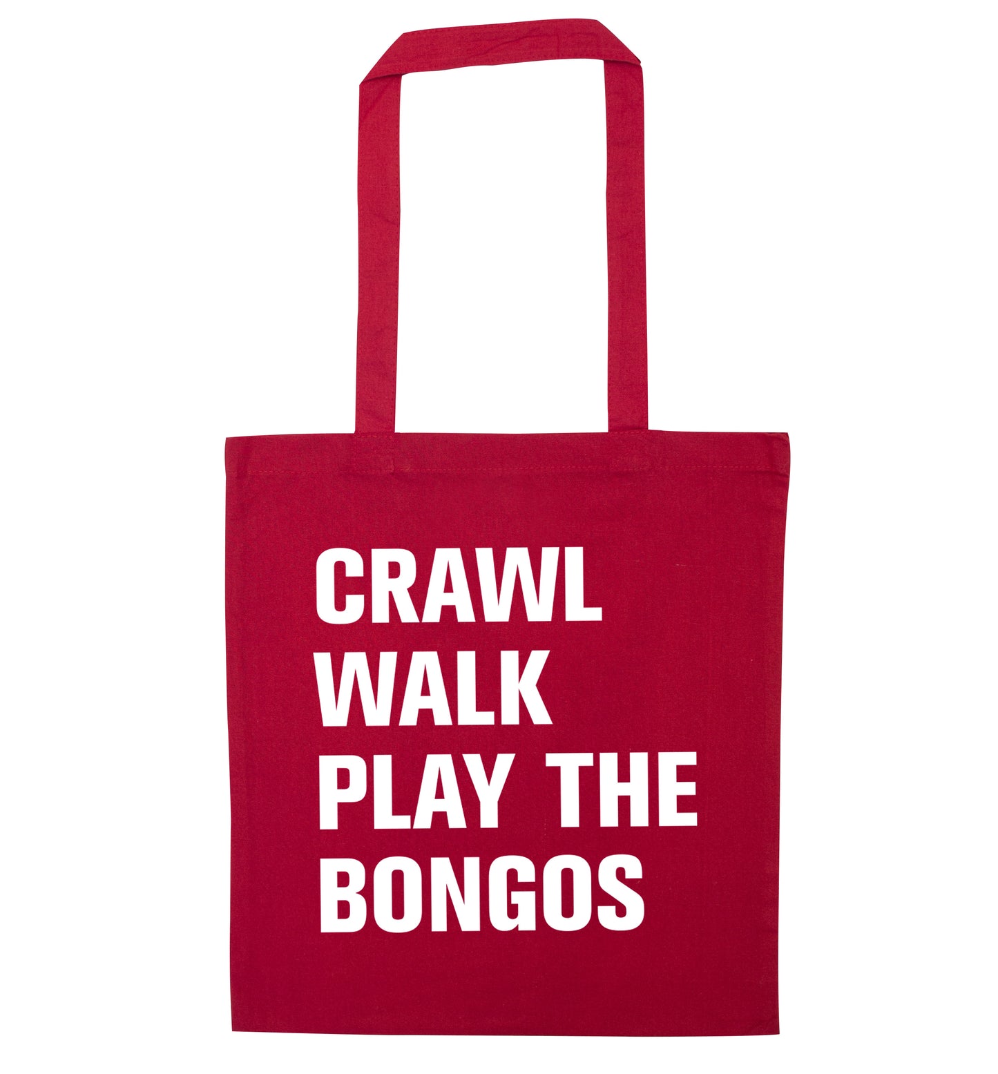 Crawl Walk Play Bongos red tote bag