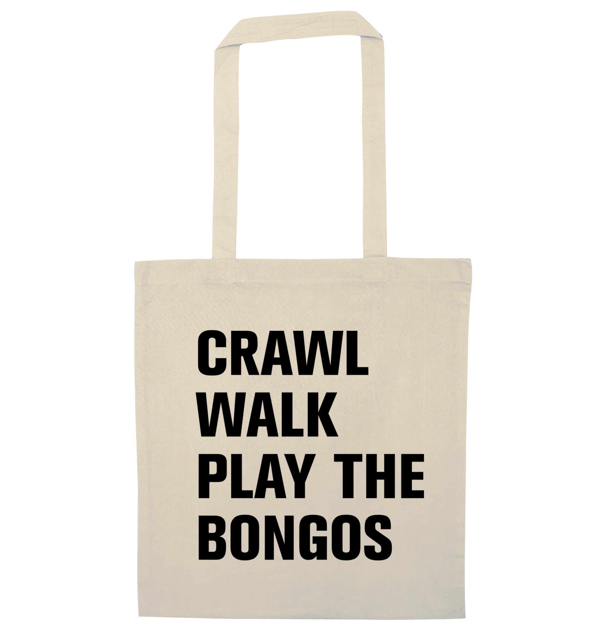 Crawl Walk Play Bongos natural tote bag