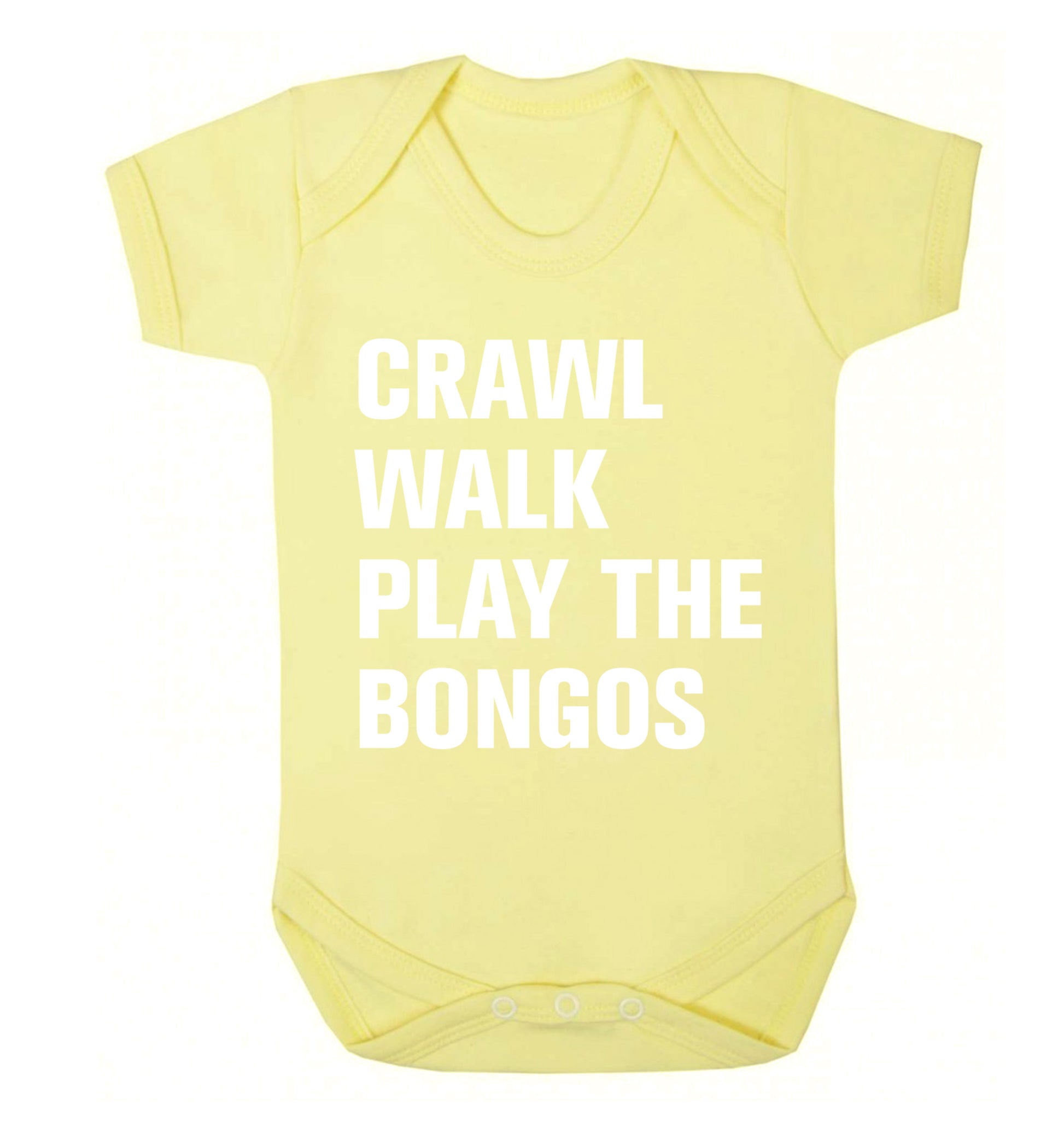 Crawl Walk Play Bongos Baby Vest pale yellow 18-24 months