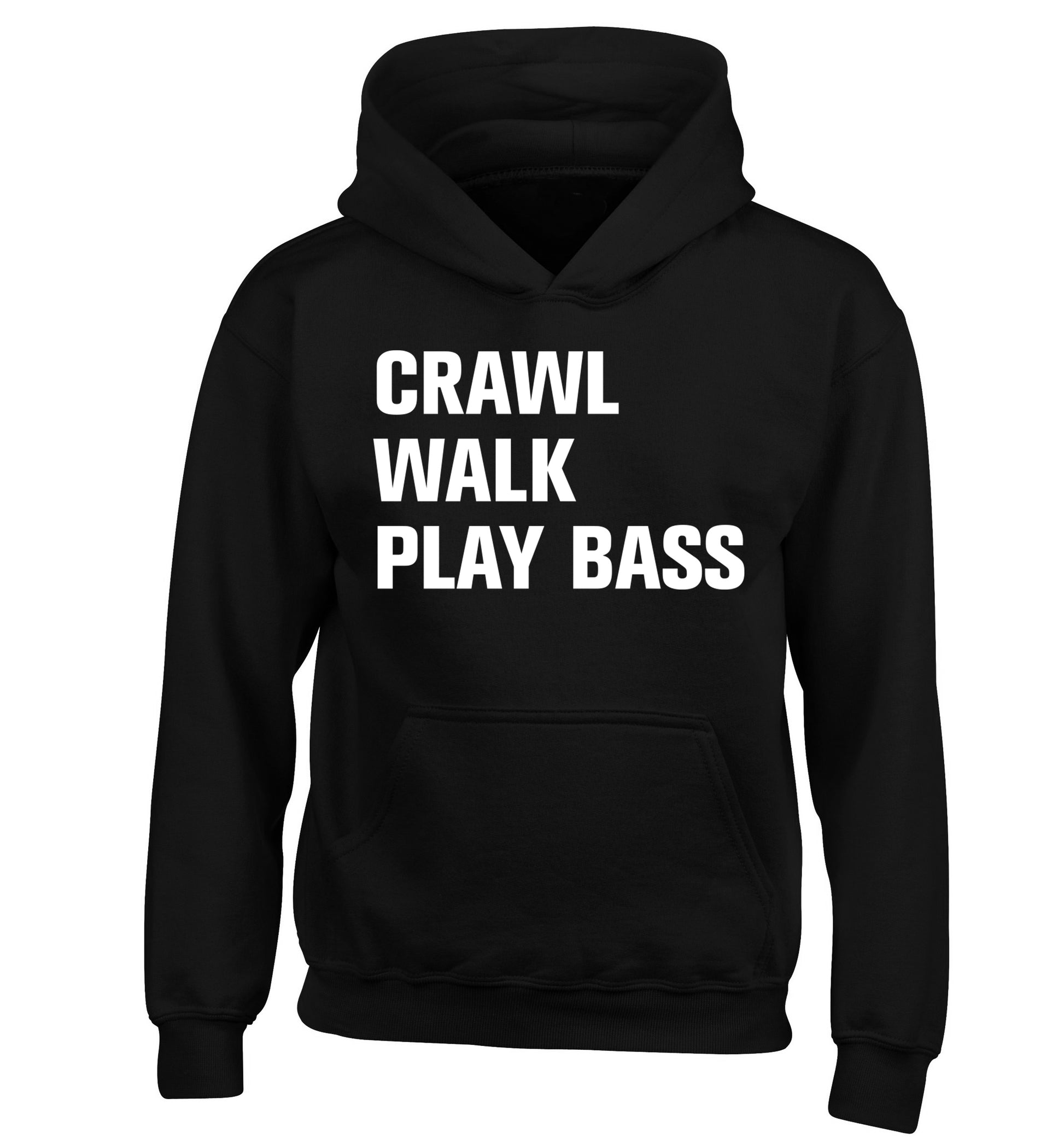 Crawl Walk Play Bass children's black hoodie 12-13 Years