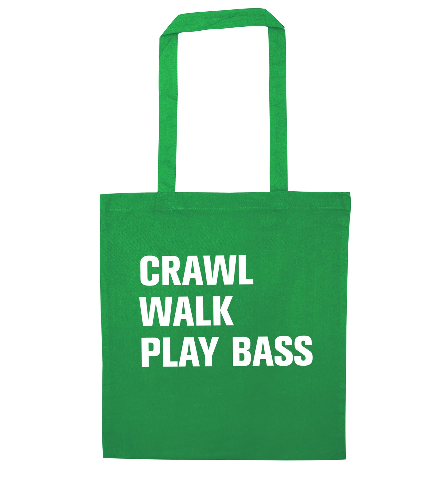 Crawl Walk Play Bass green tote bag