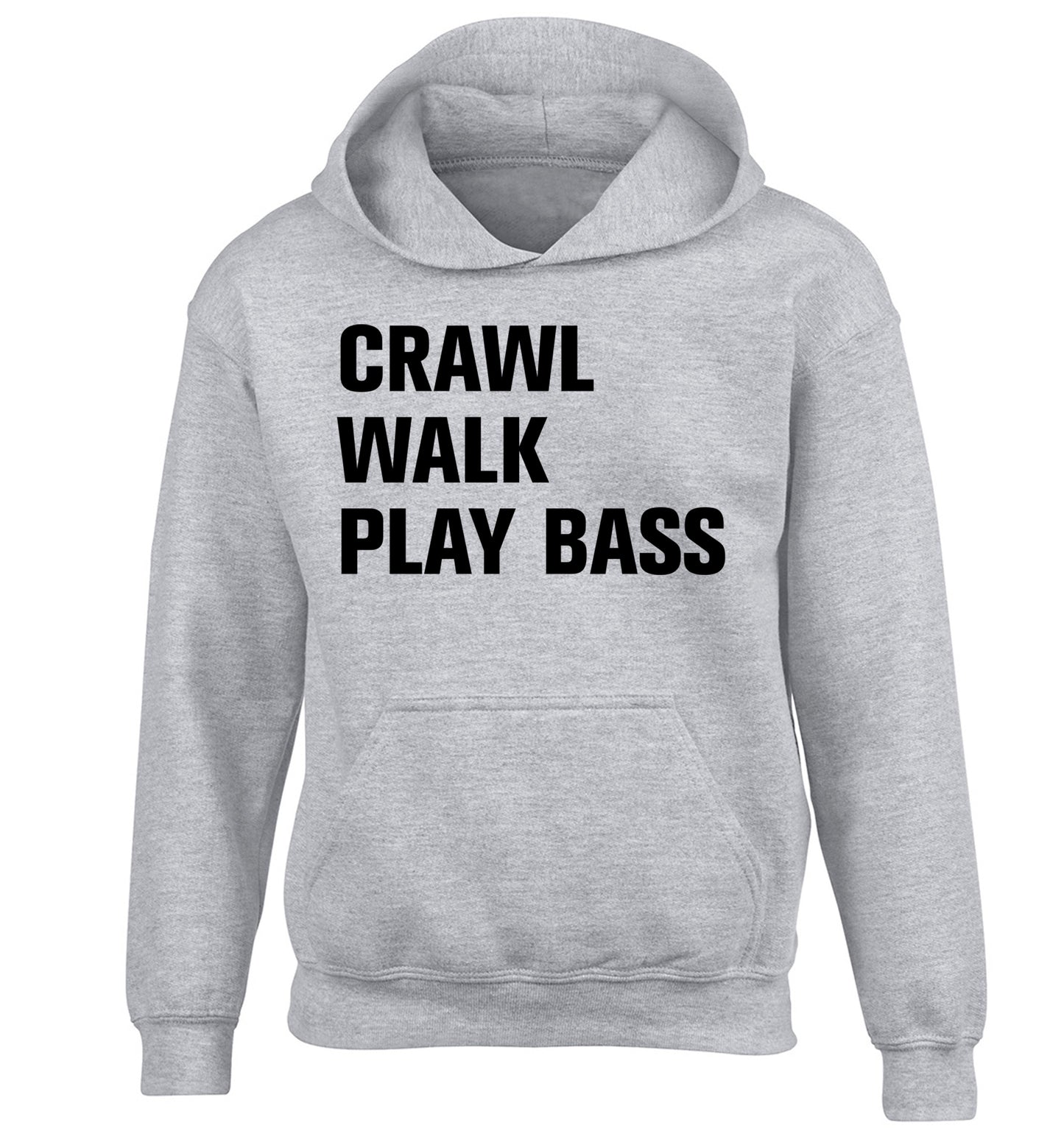Crawl Walk Play Bass children's grey hoodie 12-13 Years