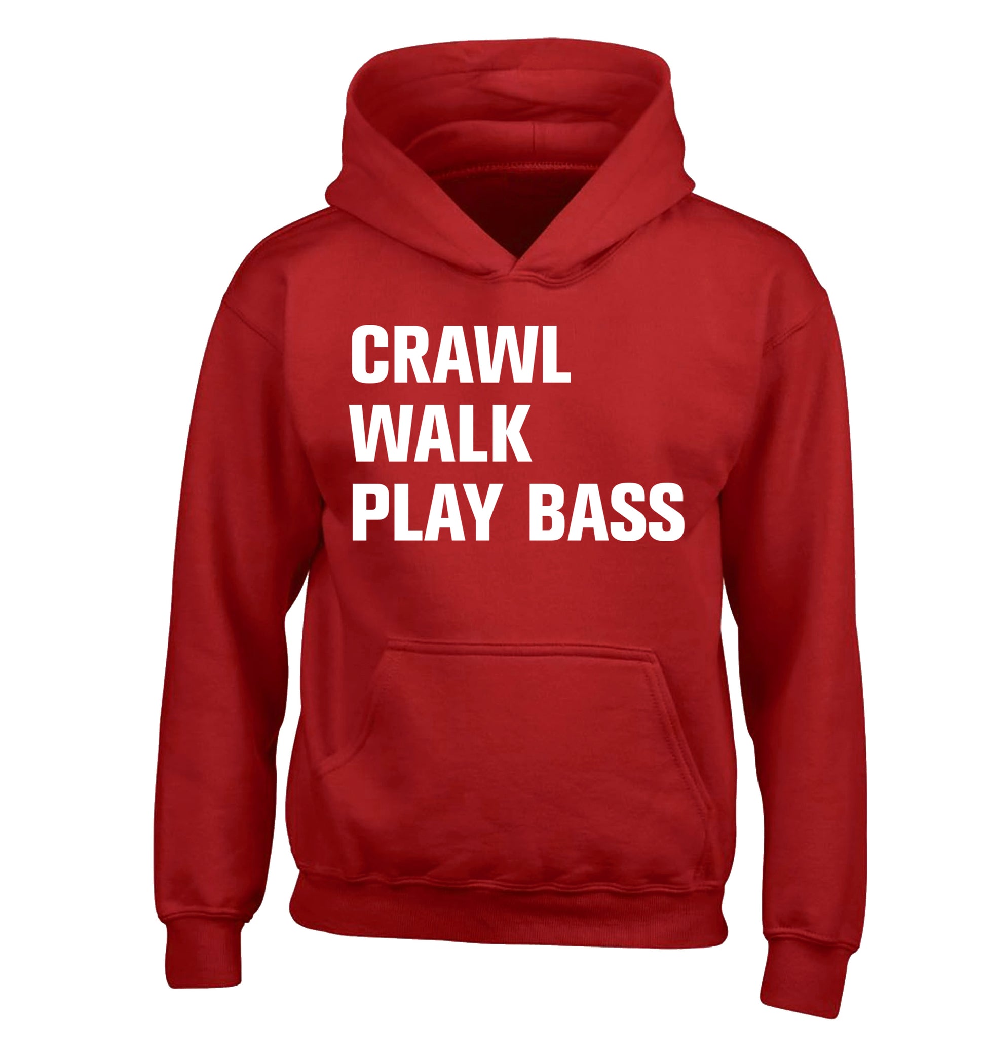 Crawl Walk Play Bass children's red hoodie 12-13 Years