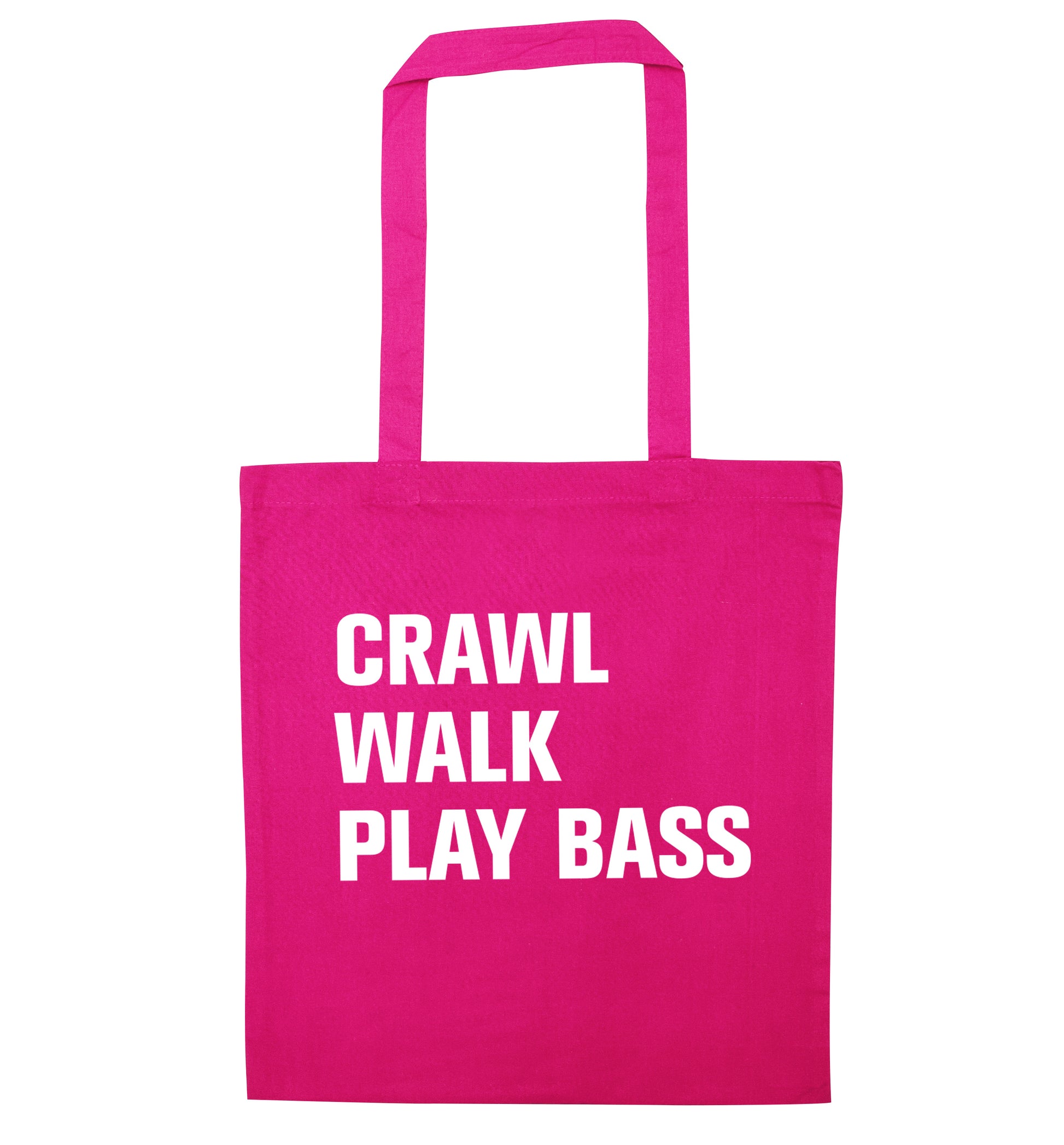 Crawl Walk Play Bass pink tote bag