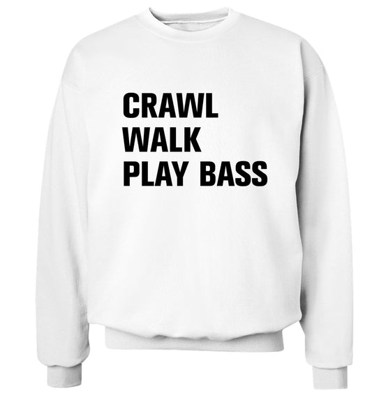 Crawl Walk Play Bass Adult's unisex white Sweater 2XL