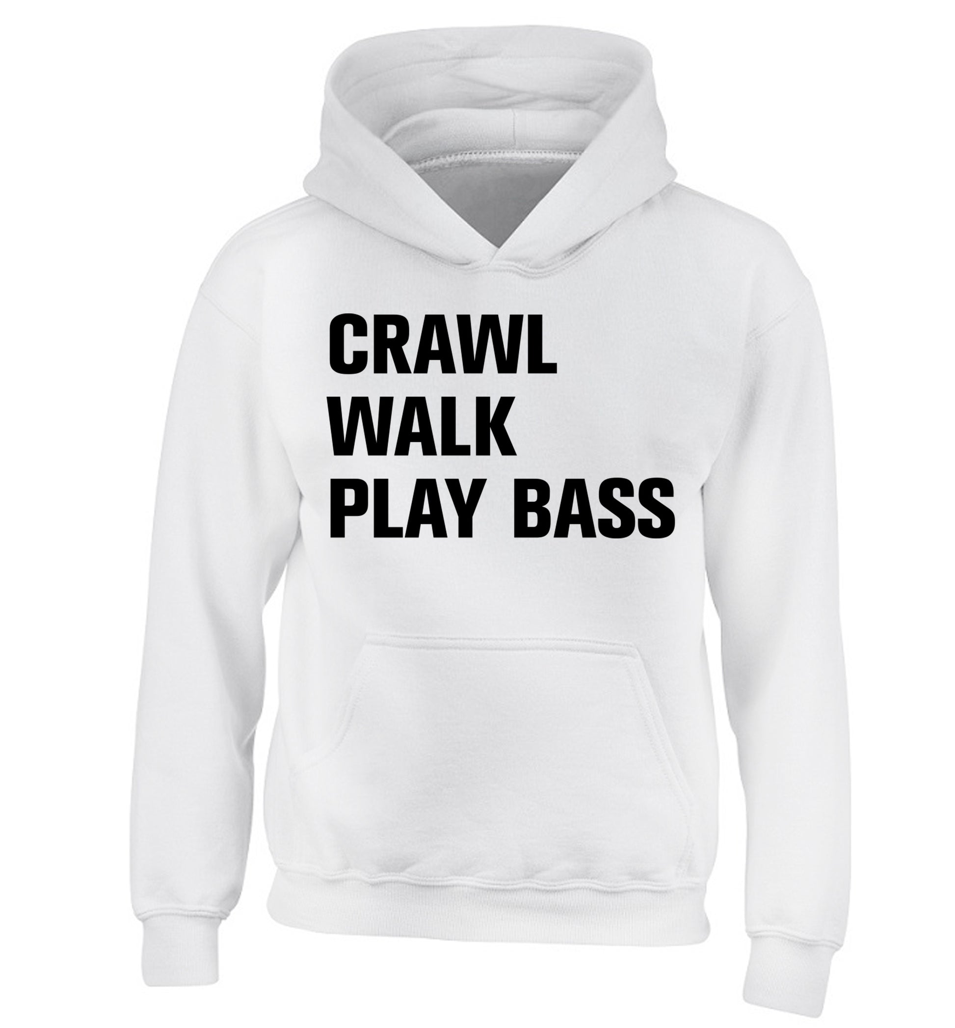 Crawl Walk Play Bass children's white hoodie 12-13 Years