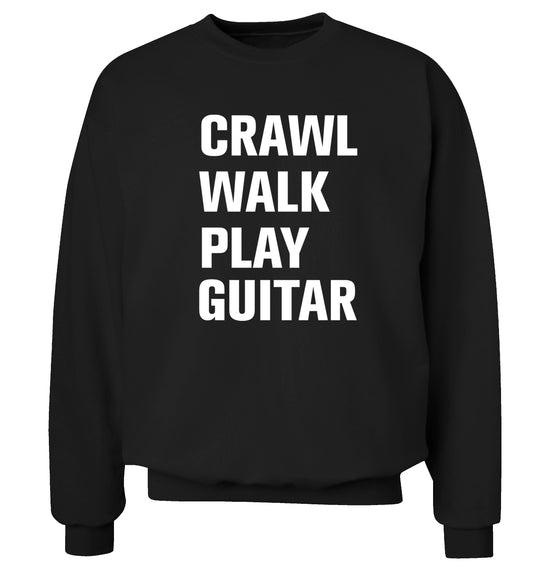 Crawl walk play guitar Adult's unisex black Sweater 2XL