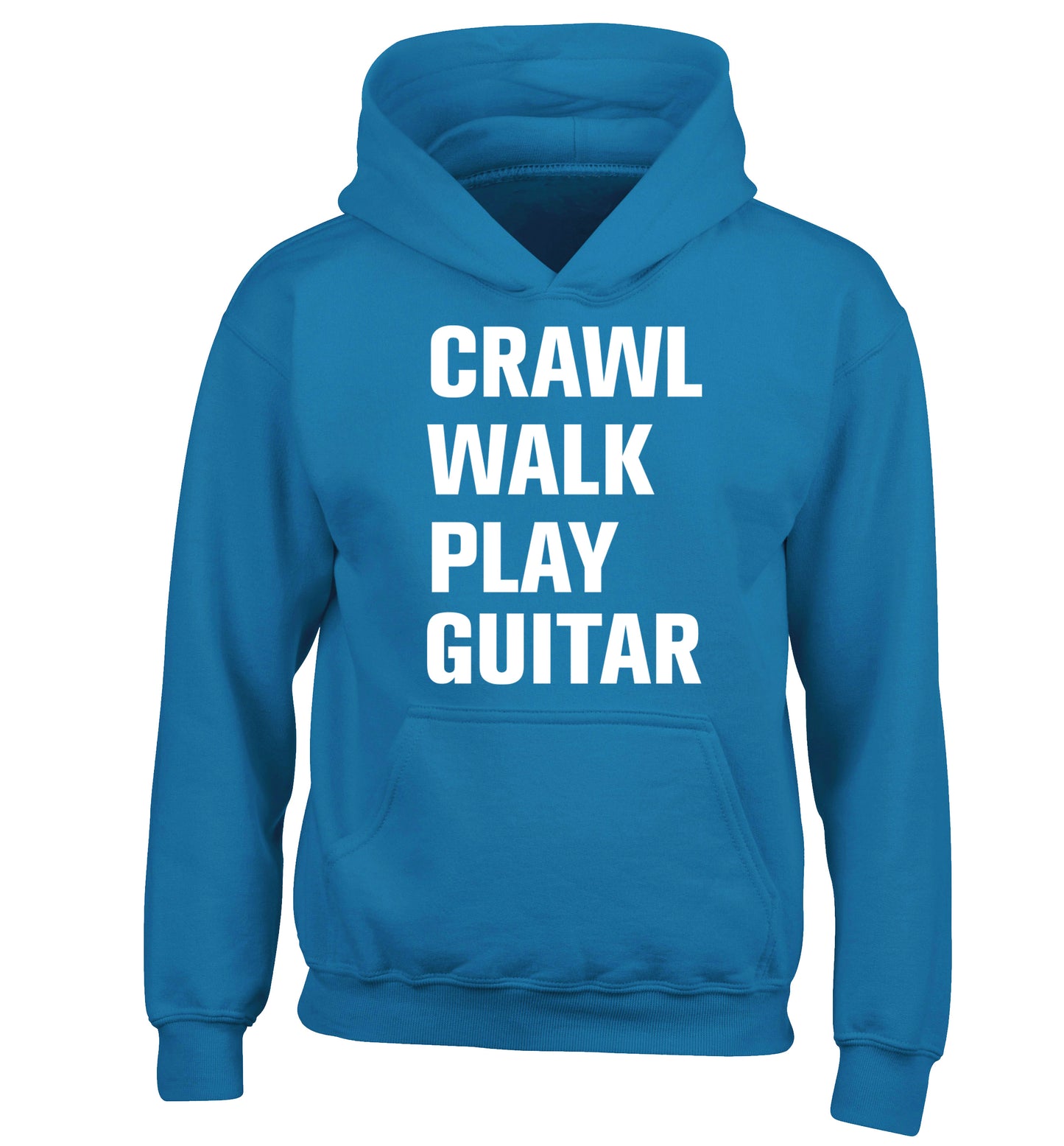 Crawl walk play guitar children's blue hoodie 12-13 Years
