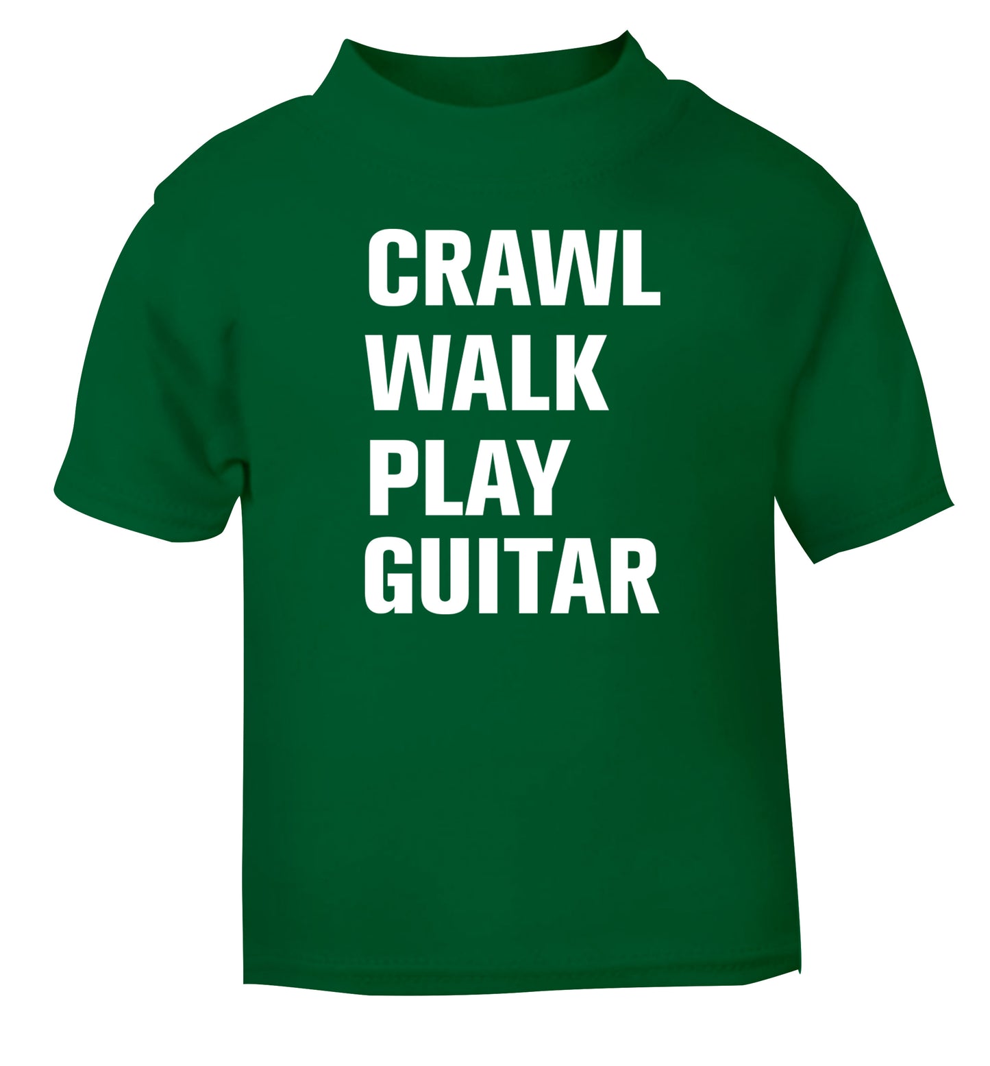 Crawl walk play guitar green Baby Toddler Tshirt 2 Years