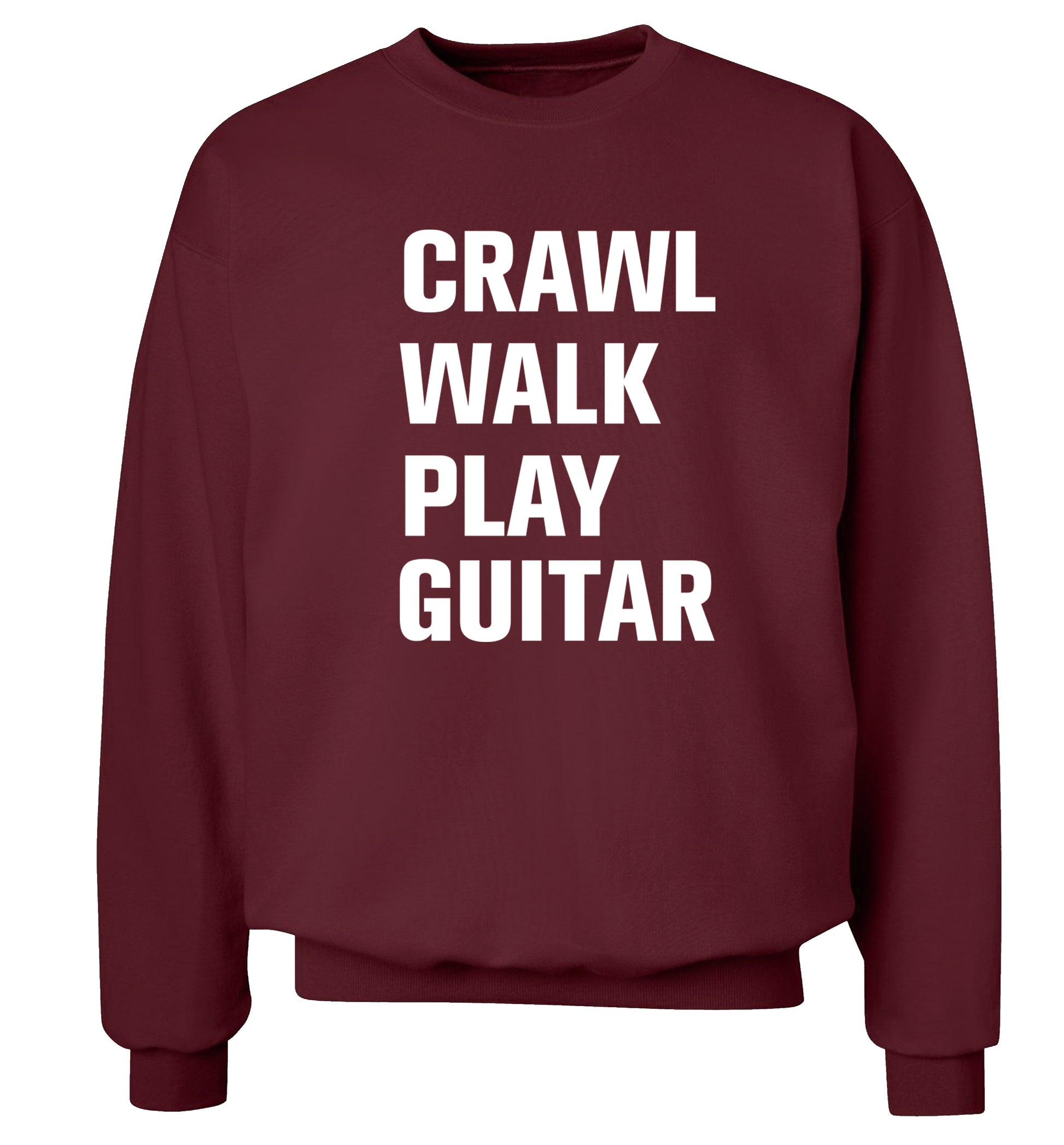 Crawl walk play guitar Adult's unisex maroon Sweater 2XL