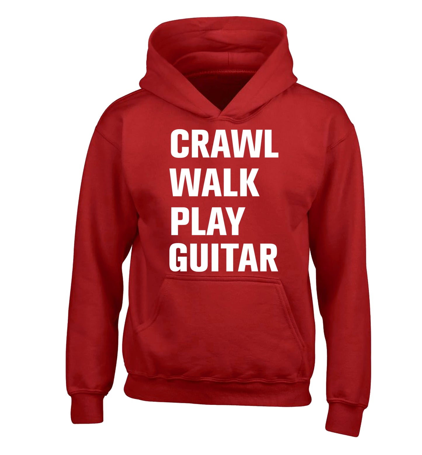 Crawl walk play guitar children's red hoodie 12-13 Years