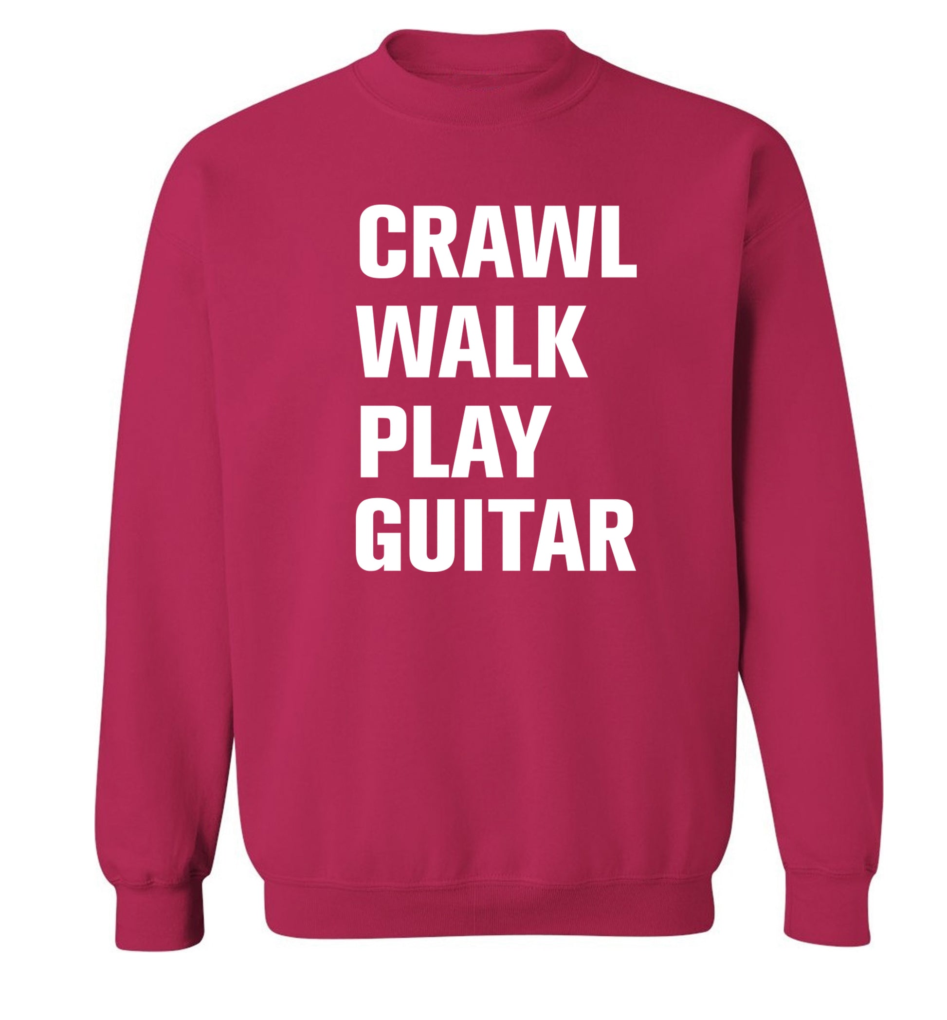 Crawl walk play guitar Adult's unisex pink Sweater 2XL