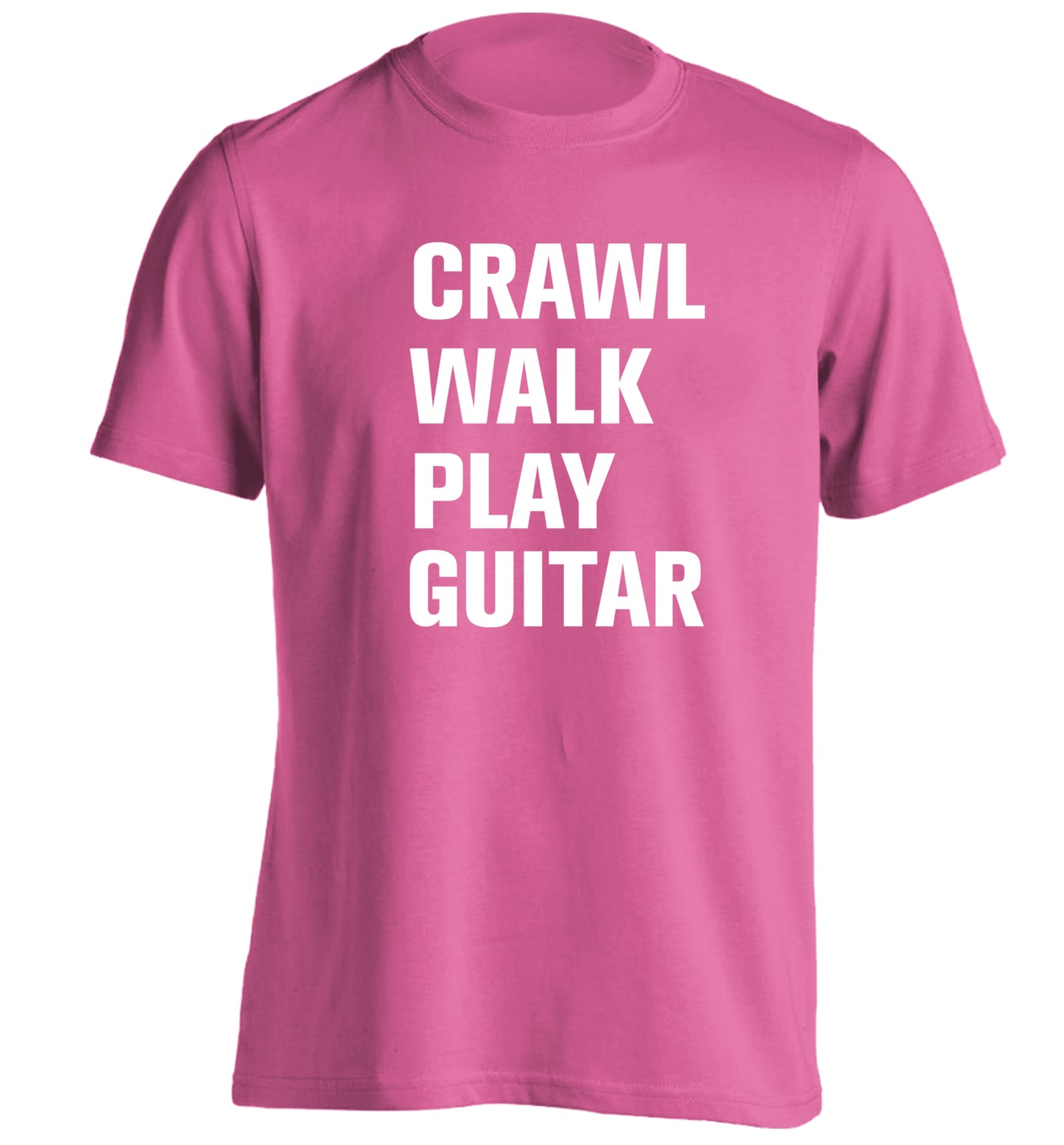 Crawl walk play guitar adults unisex pink Tshirt 2XL