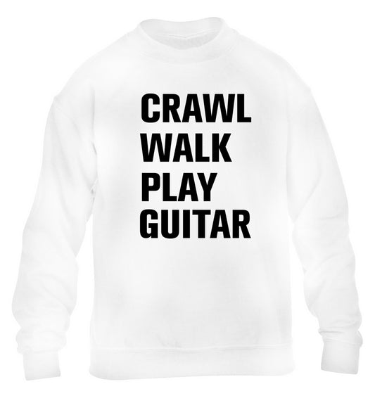 Crawl walk play guitar children's white sweater 12-13 Years