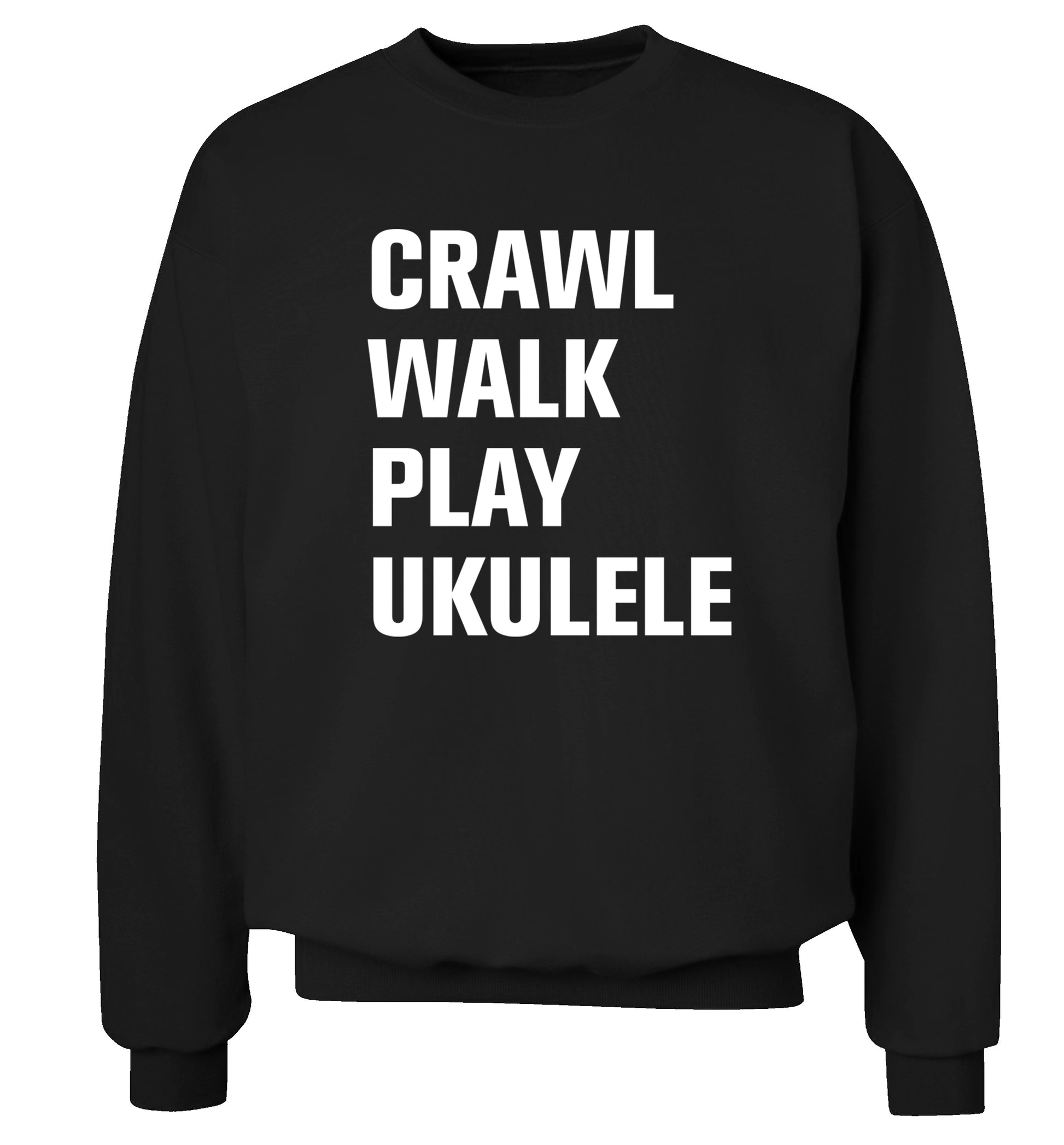 Crawl walk play ukulele Adult's unisex black Sweater 2XL