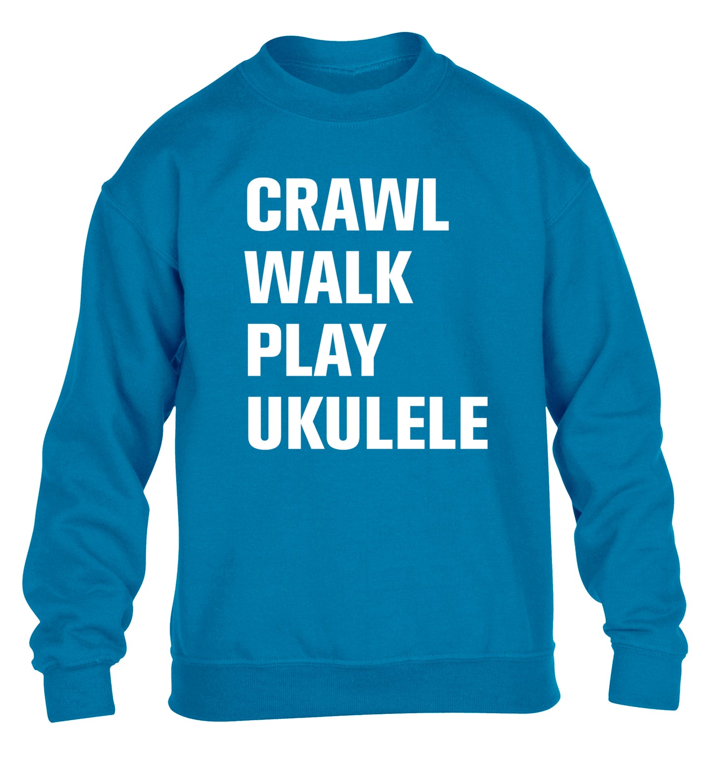 Crawl walk play ukulele children's blue sweater 12-13 Years