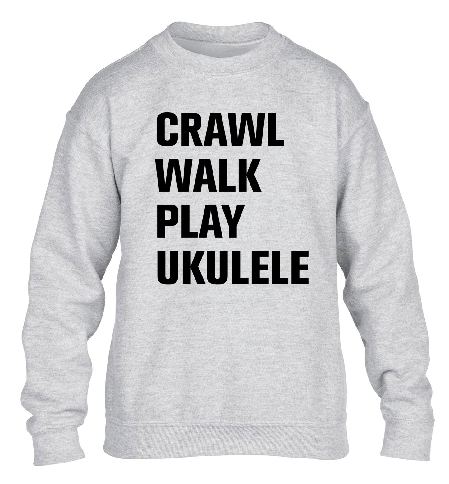 Crawl walk play ukulele children's grey sweater 12-13 Years