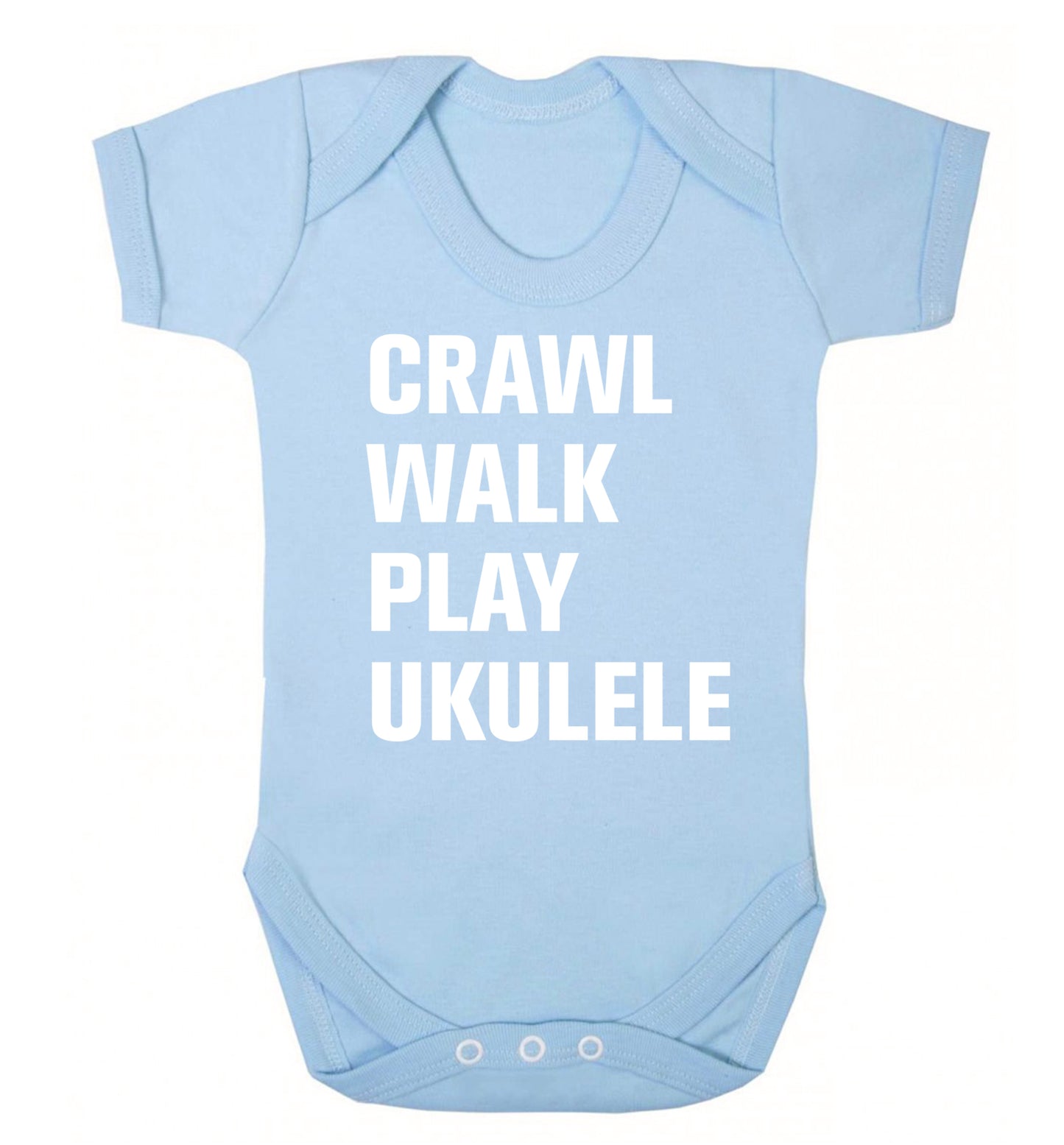 Crawl walk play ukulele Baby Vest pale blue 18-24 months