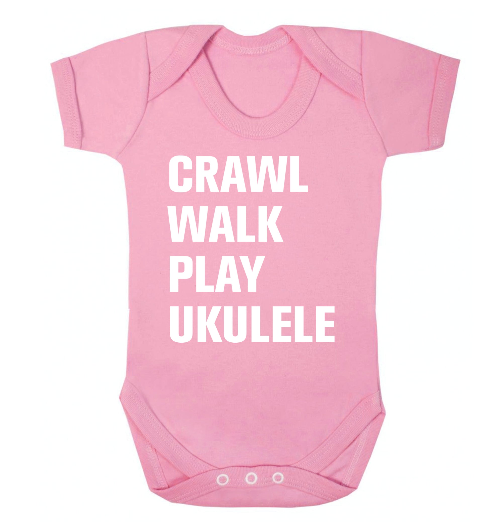 Crawl walk play ukulele Baby Vest pale pink 18-24 months