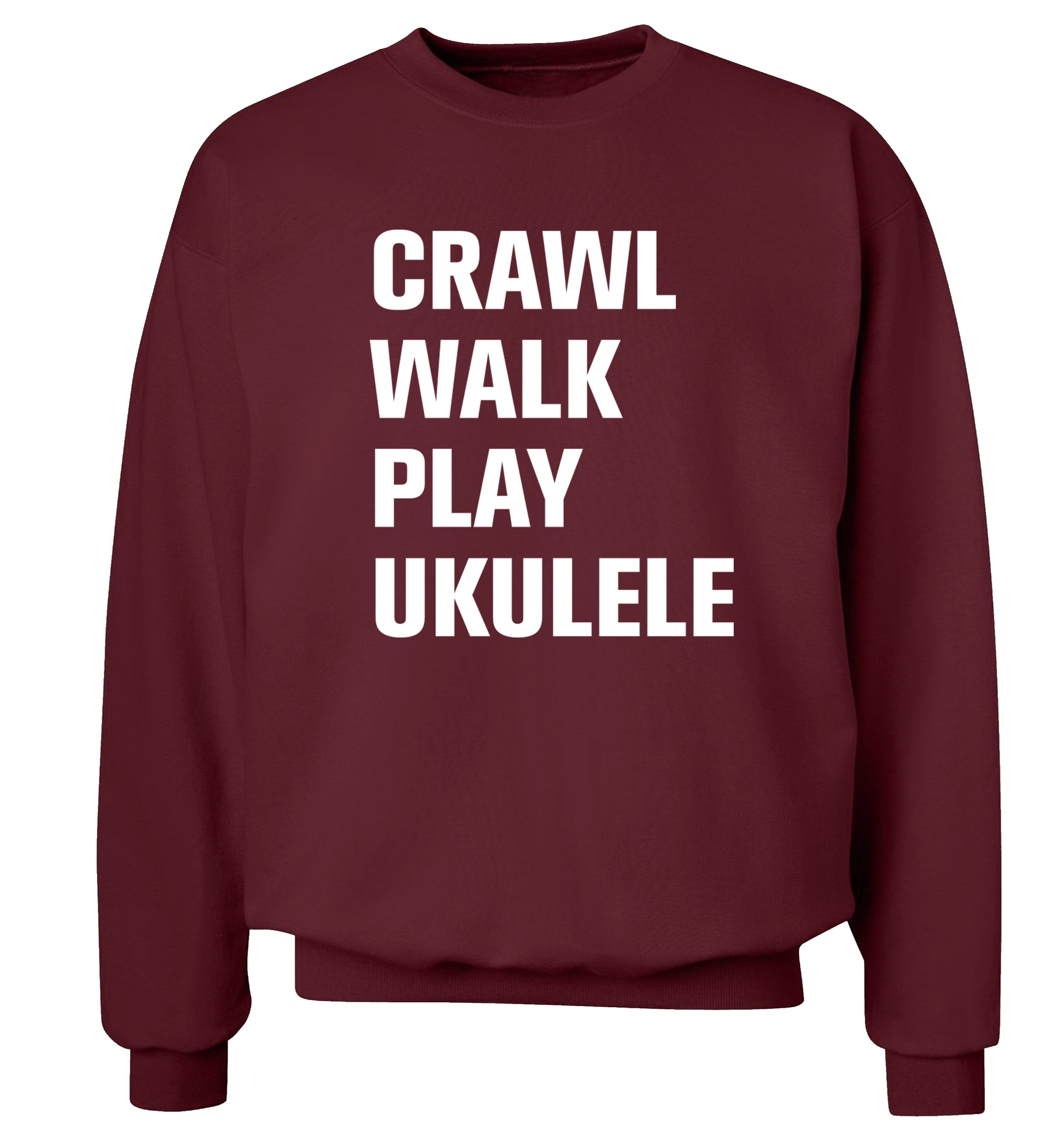 Crawl walk play ukulele Adult's unisex maroon Sweater 2XL