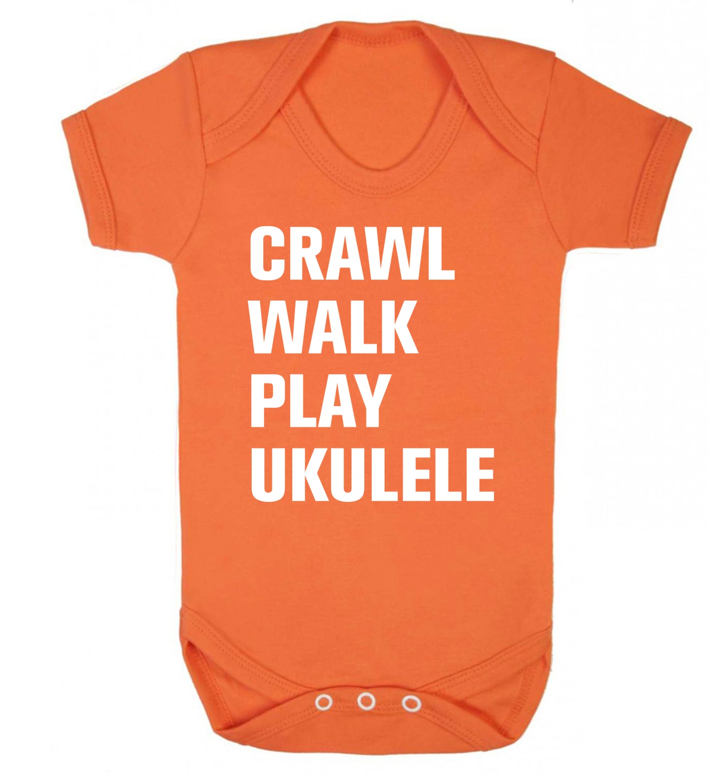 Crawl walk play ukulele Baby Vest orange 18-24 months