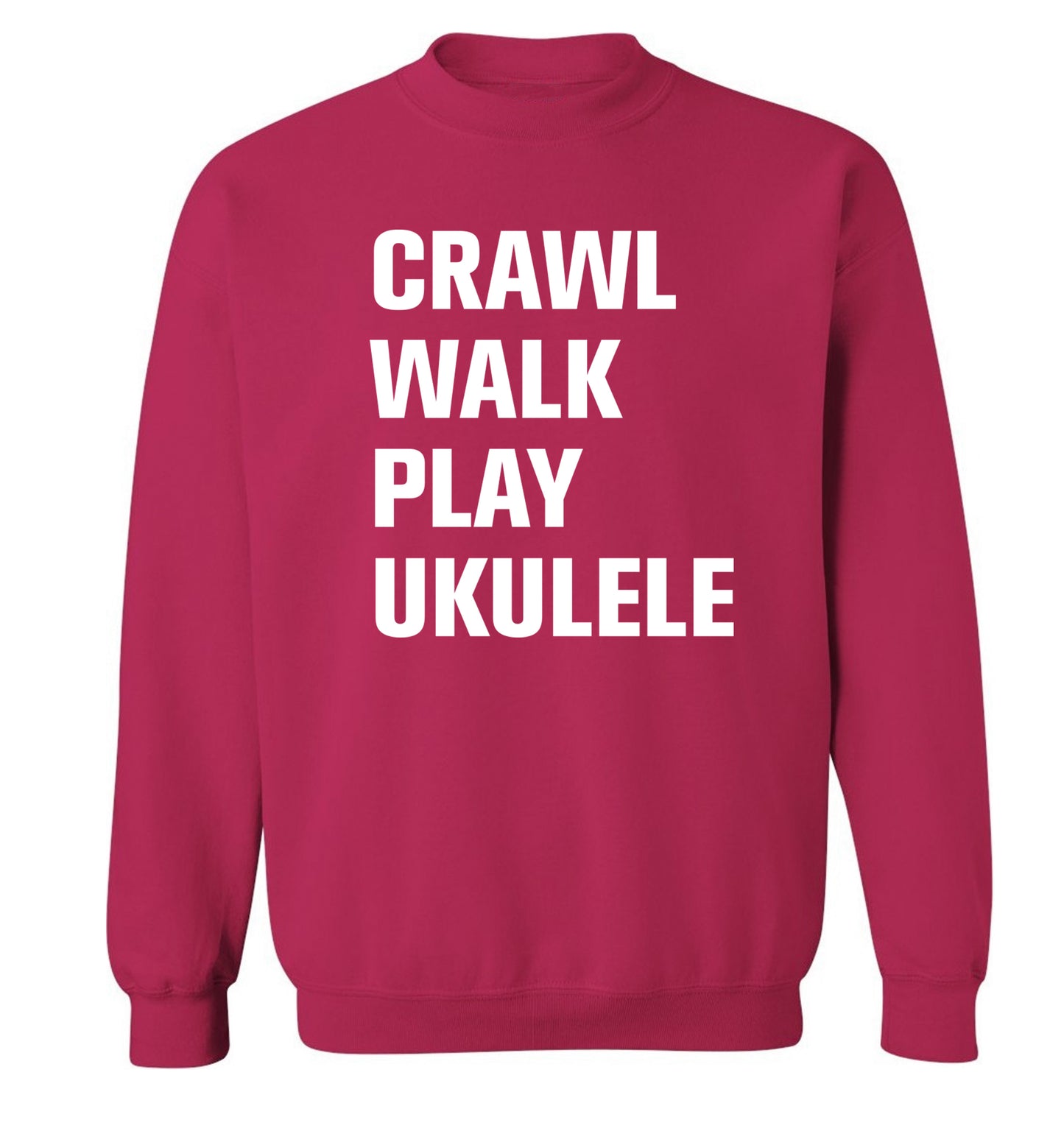 Crawl walk play ukulele Adult's unisex pink Sweater 2XL