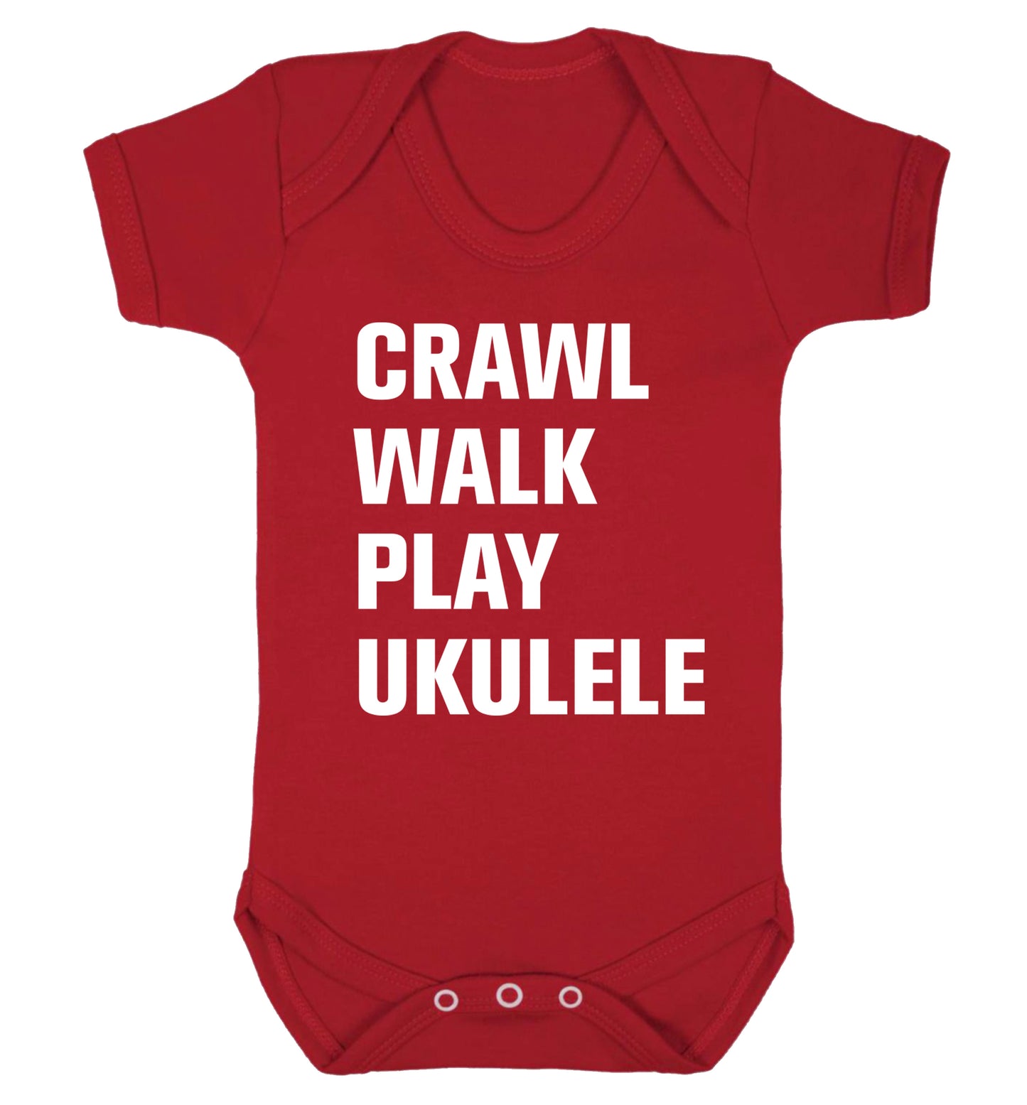 Crawl walk play ukulele Baby Vest red 18-24 months