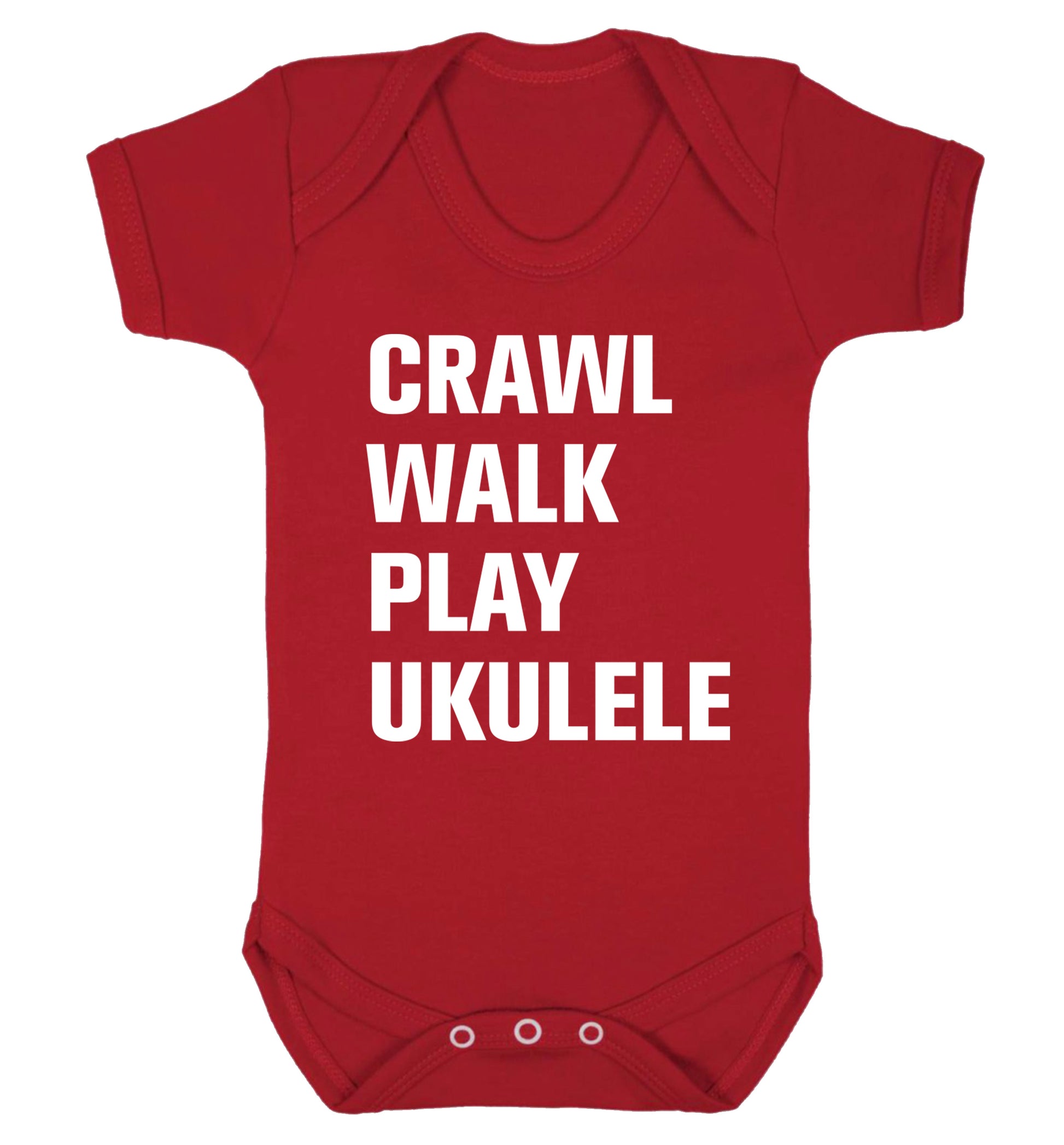 Crawl walk play ukulele Baby Vest red 18-24 months