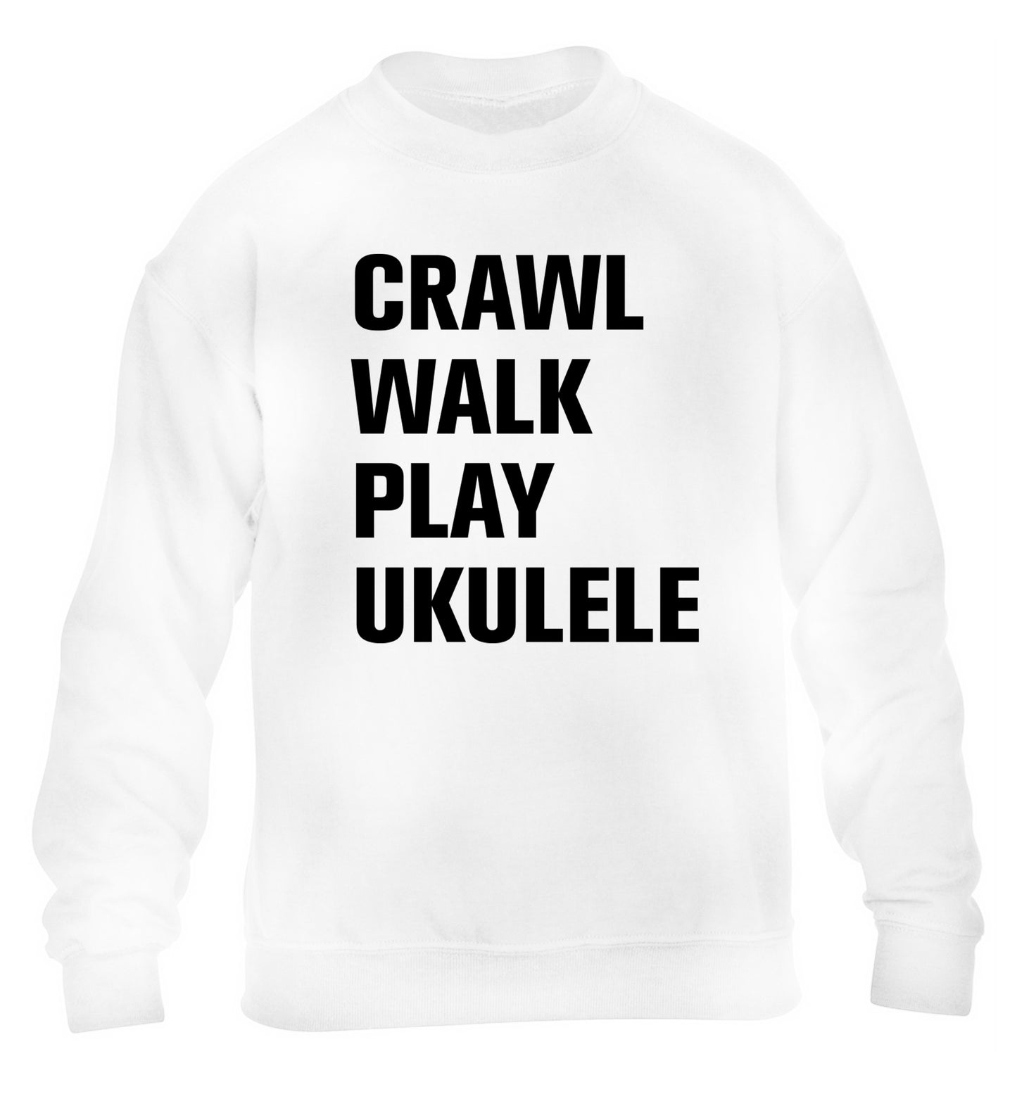 Crawl walk play ukulele children's white sweater 12-13 Years