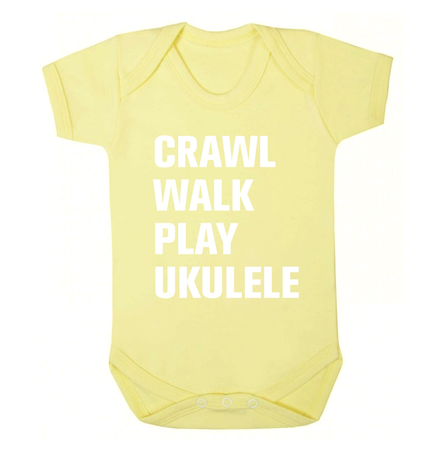 Crawl walk play ukulele Baby Vest pale yellow 18-24 months