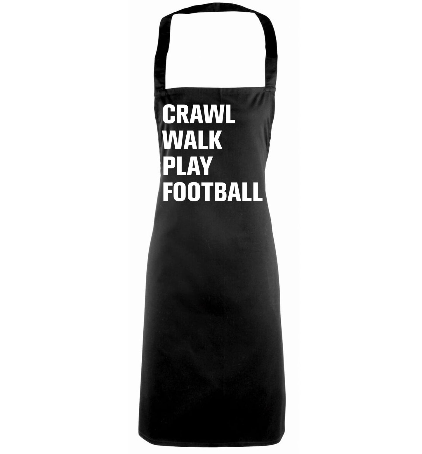 Crawl, walk, play football black apron