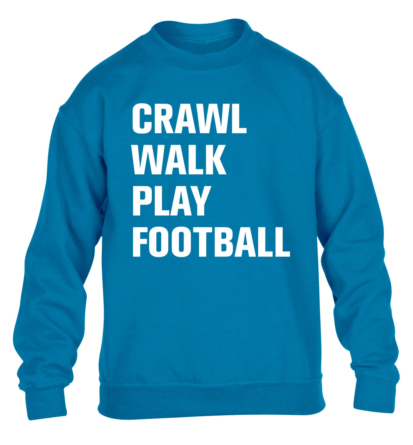 Crawl, walk, play football children's blue sweater 12-13 Years