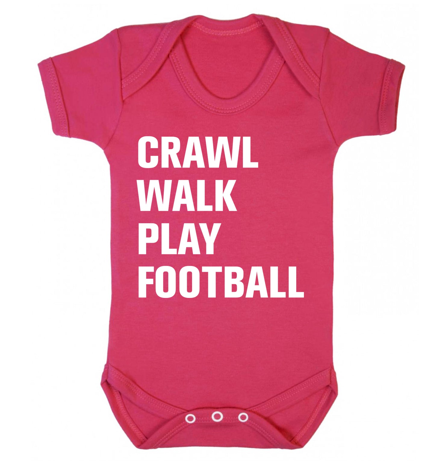 Crawl, walk, play football Baby Vest dark pink 18-24 months
