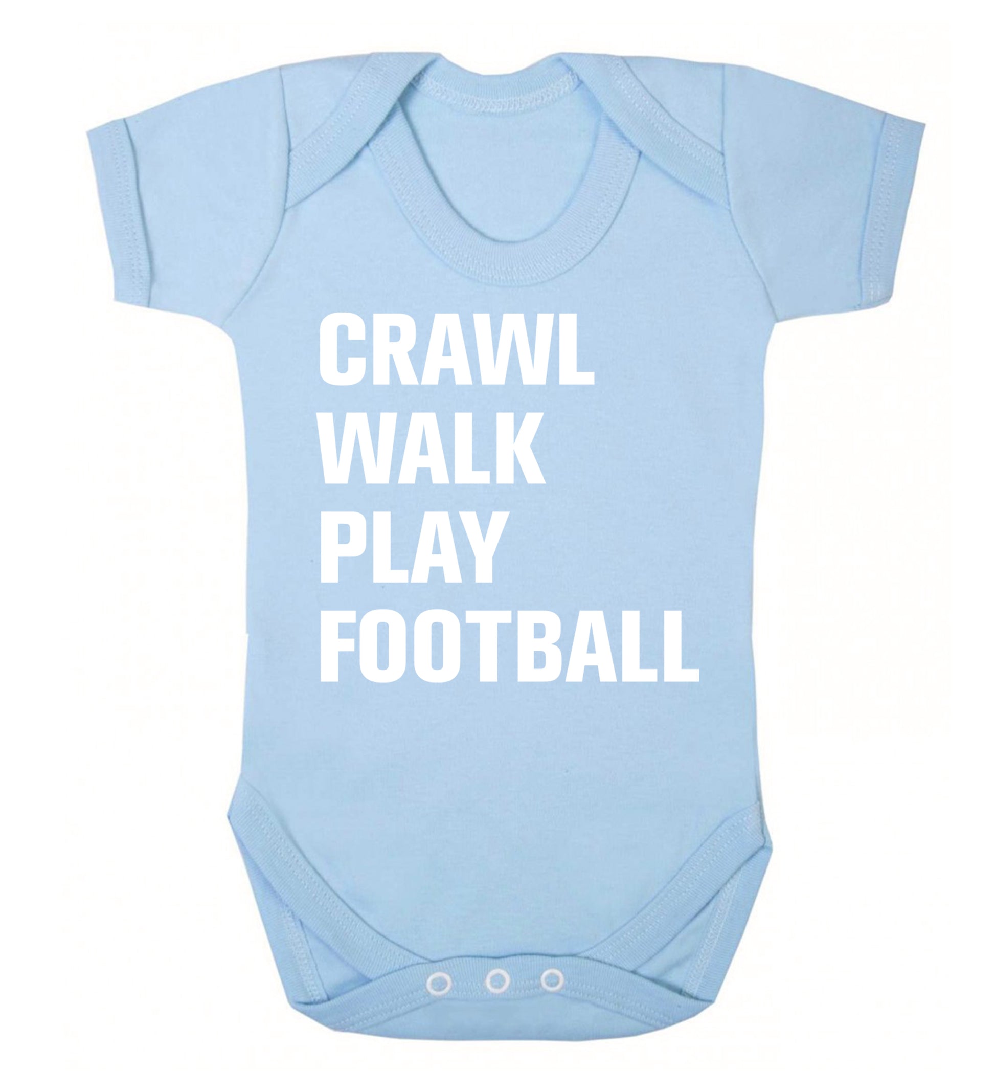 Crawl, walk, play football Baby Vest pale blue 18-24 months