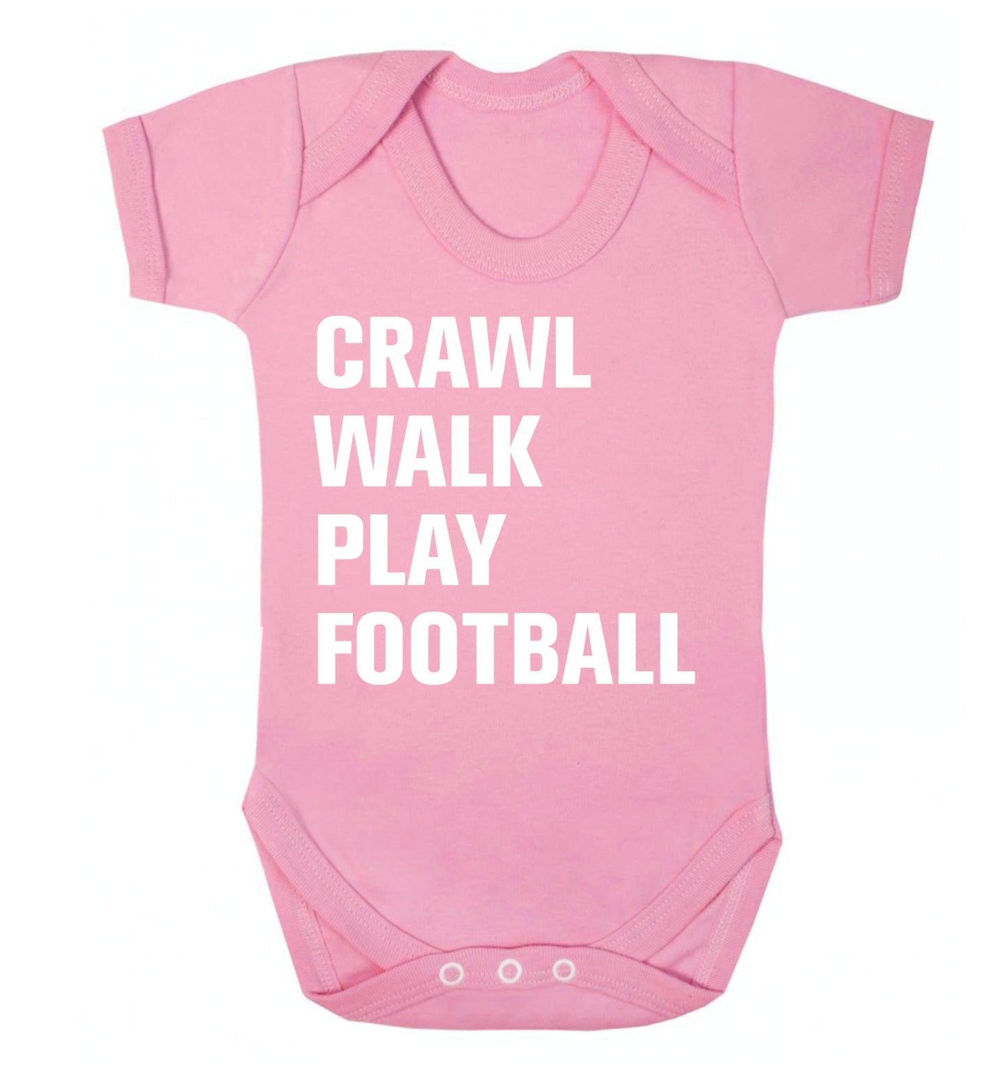 Crawl, walk, play football Baby Vest pale pink 18-24 months