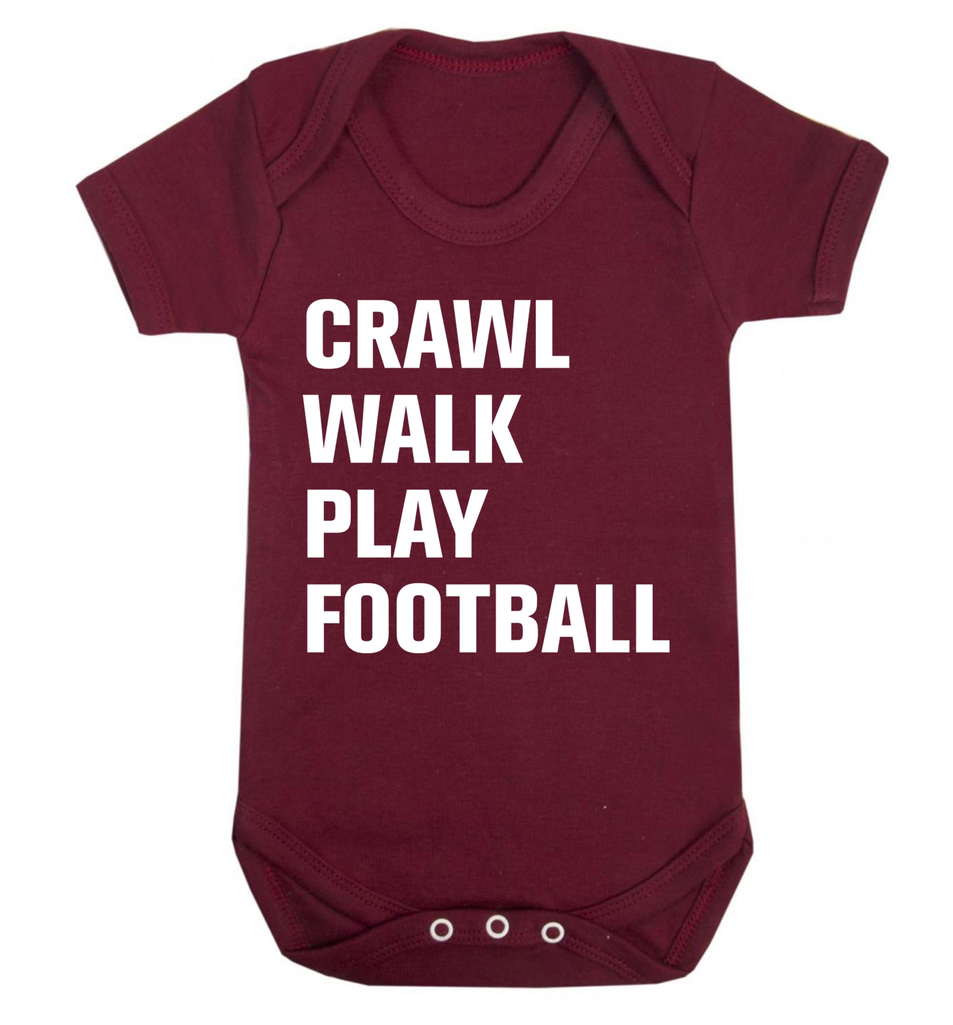Crawl, walk, play football Baby Vest maroon 18-24 months