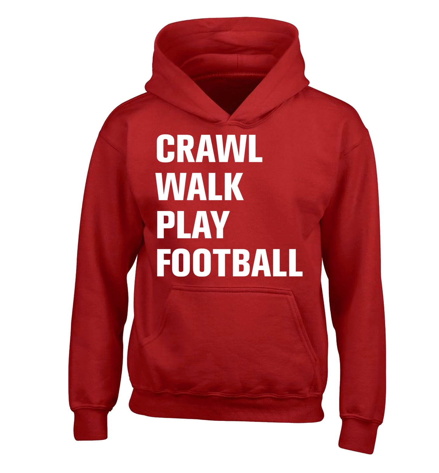 Crawl, walk, play football children's red hoodie 12-13 Years