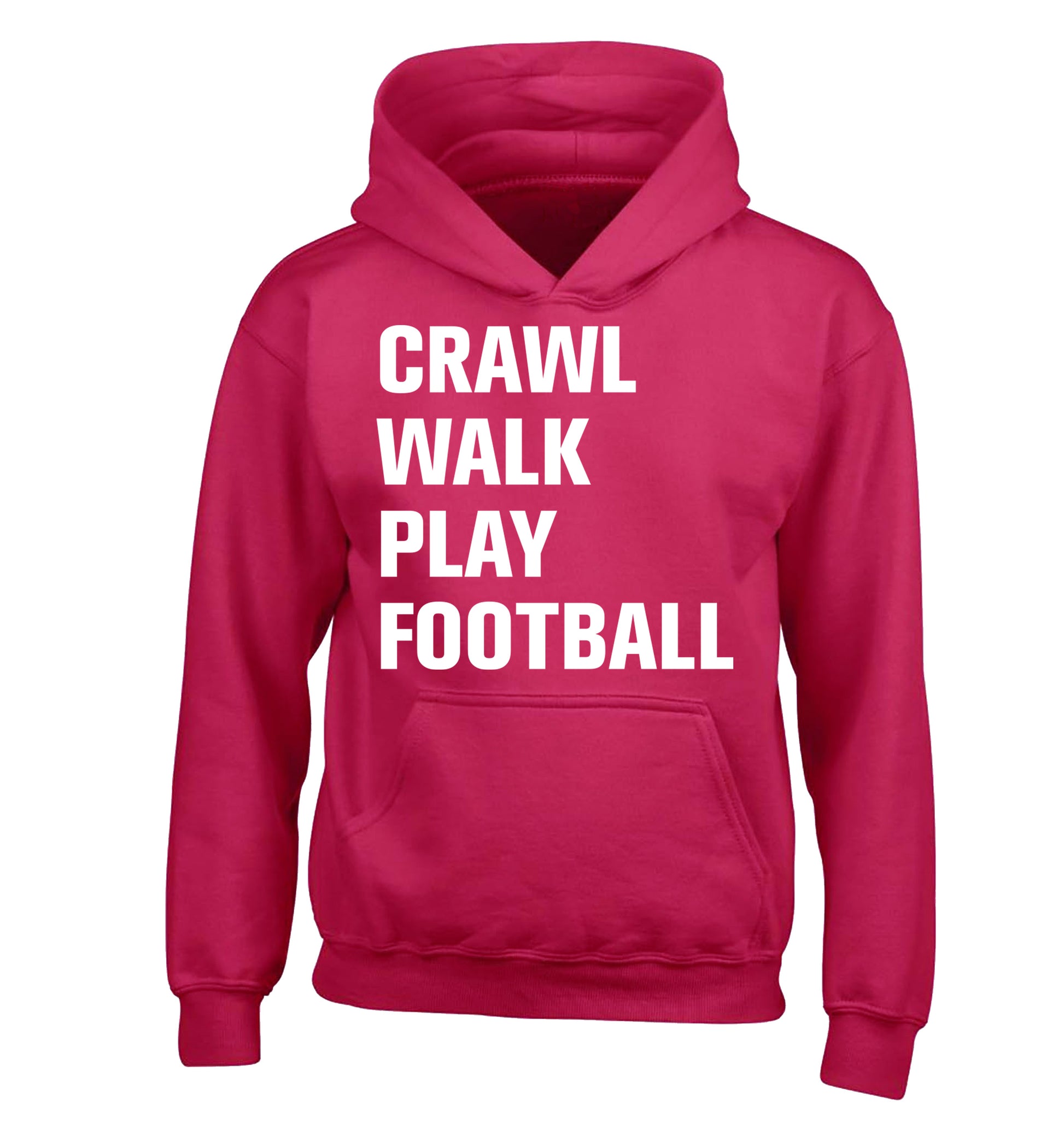 Crawl, walk, play football children's pink hoodie 12-13 Years