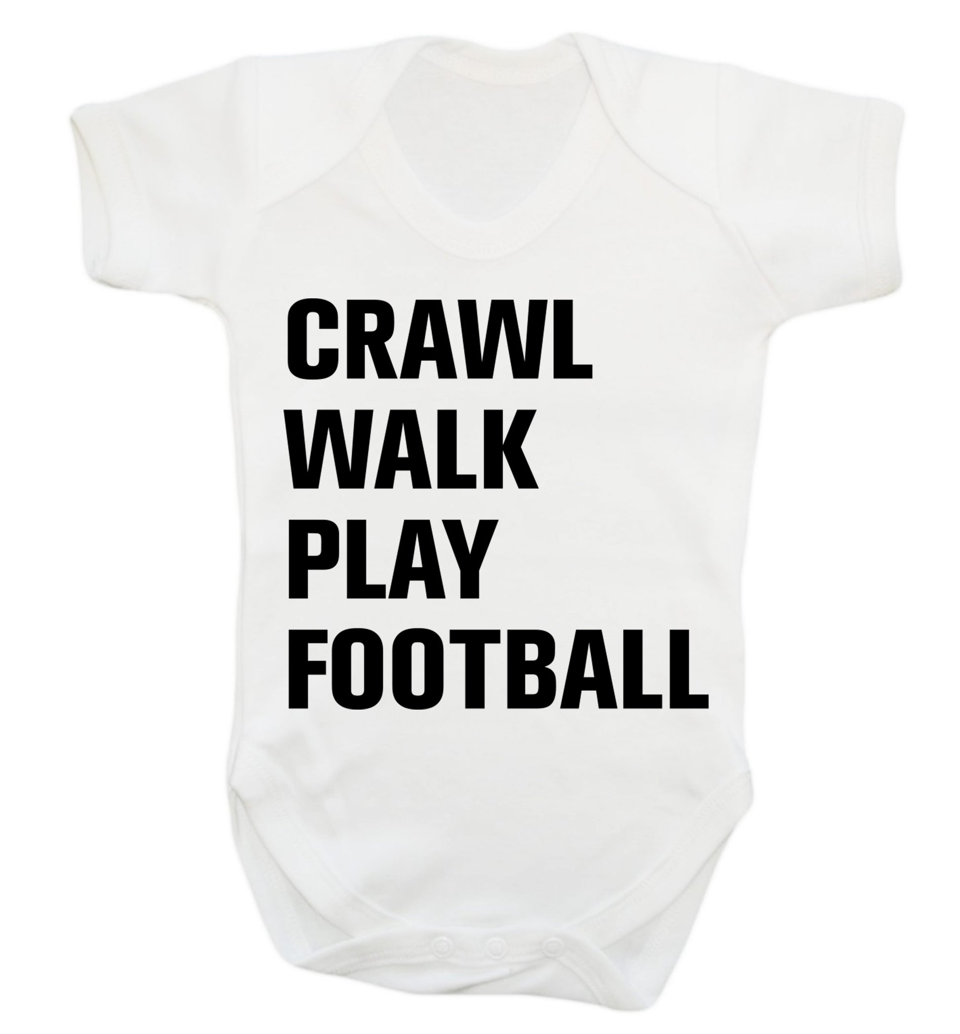 Crawl, walk, play football Baby Vest white 18-24 months
