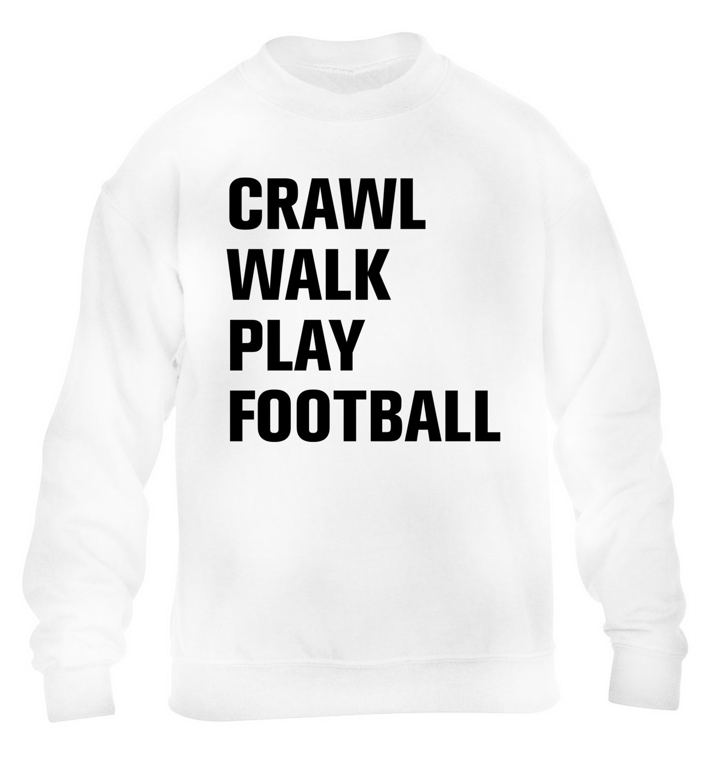 Crawl, walk, play football children's white sweater 12-13 Years