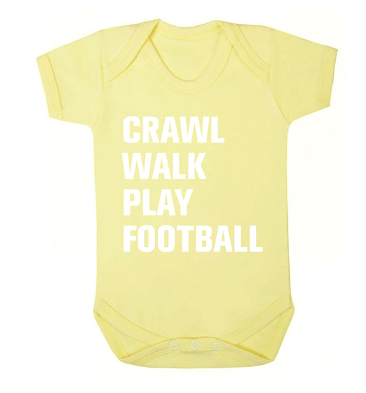Crawl, walk, play football Baby Vest pale yellow 18-24 months