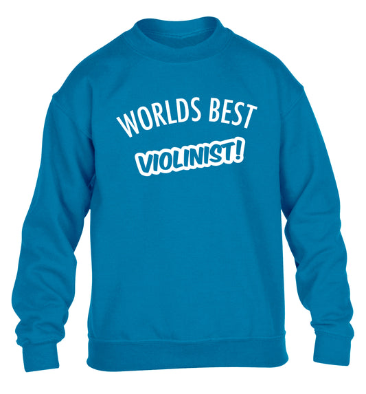Worlds best violinist children's blue sweater 12-13 Years