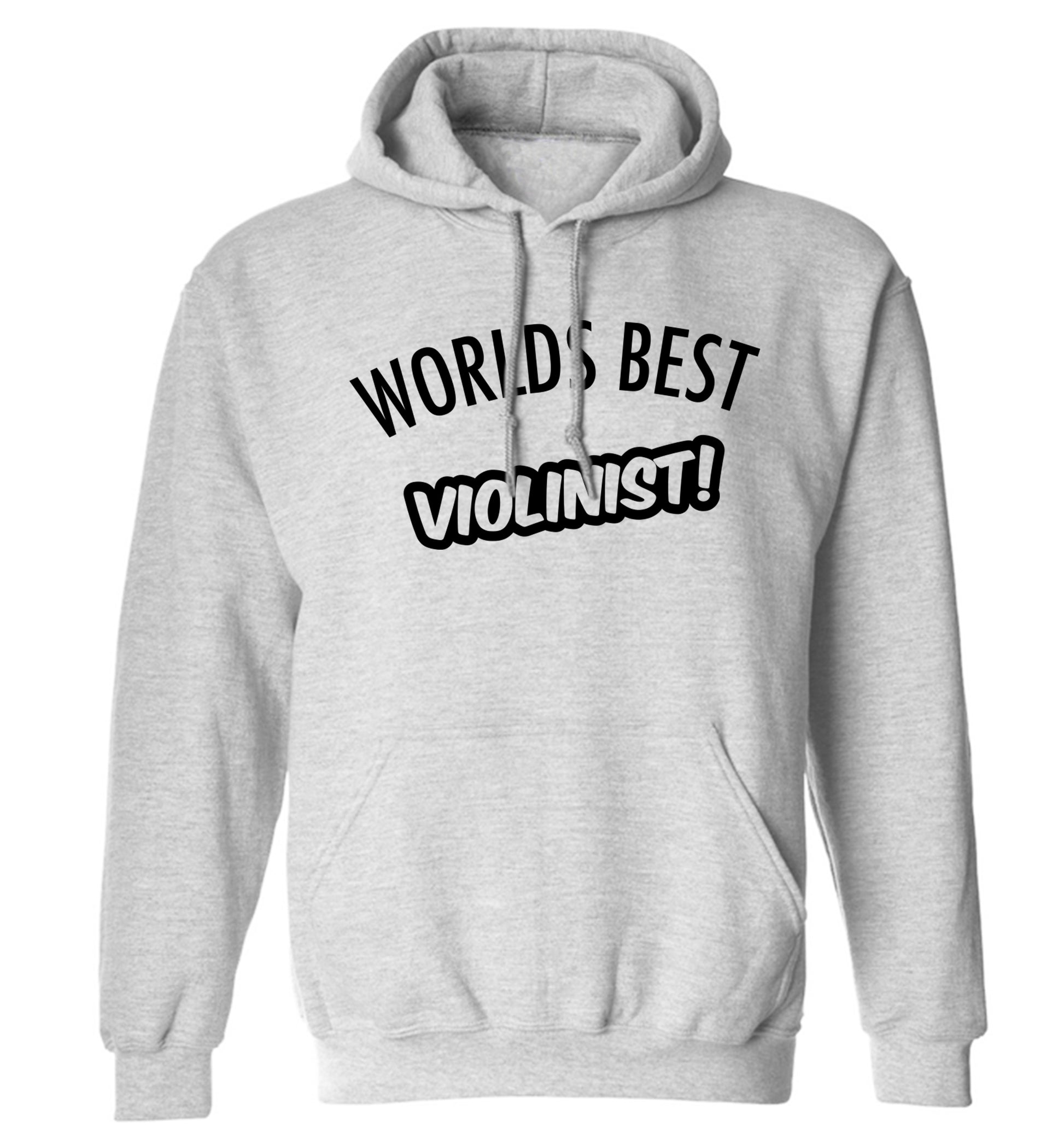 Worlds best violinist adults unisex grey hoodie 2XL