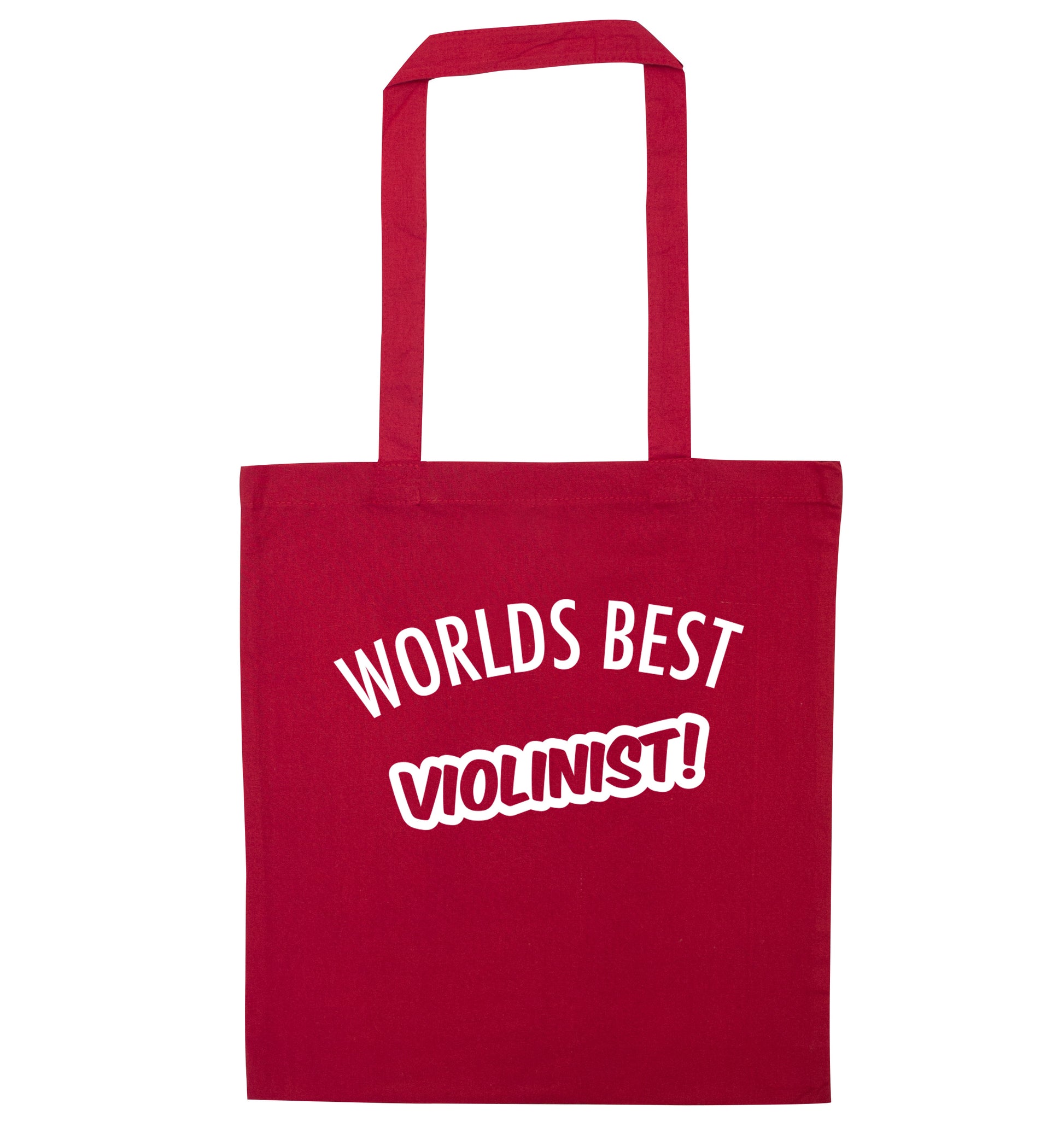 Worlds best violinist red tote bag